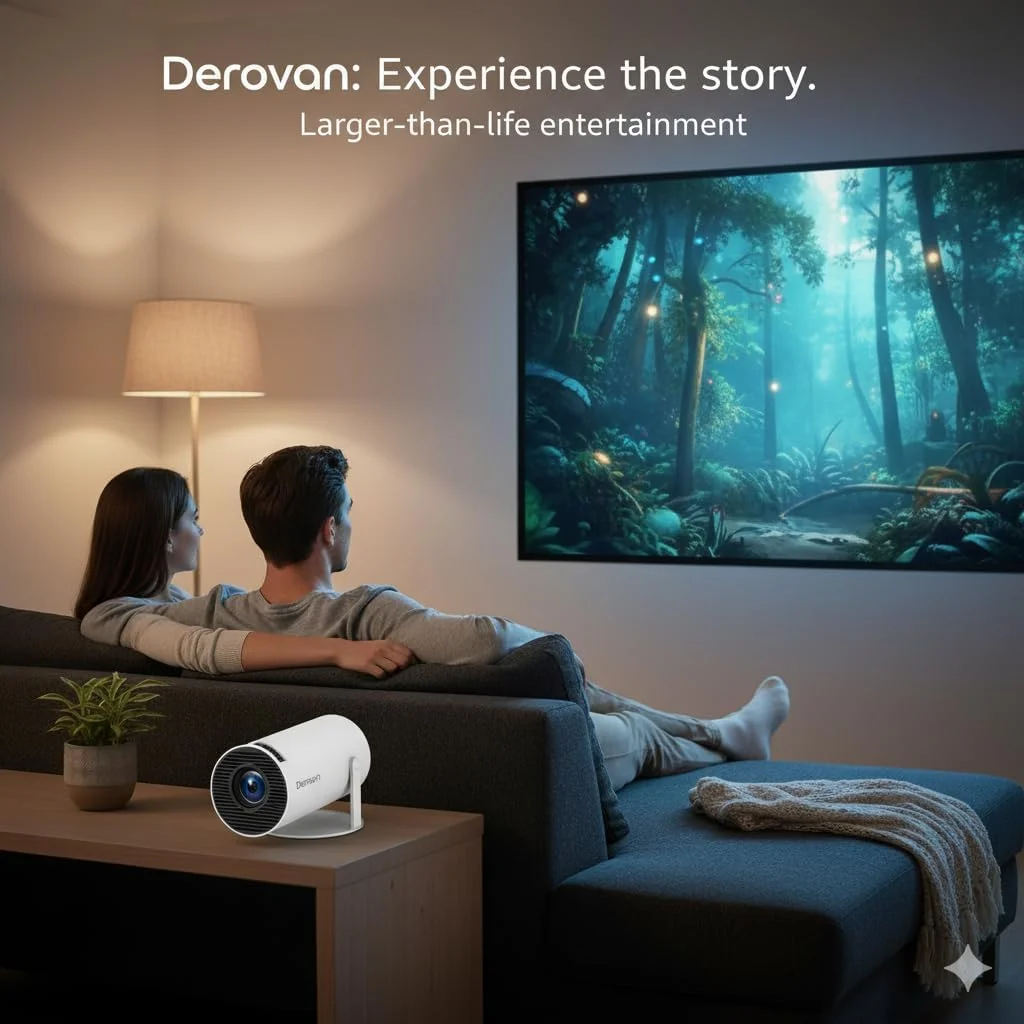 پروژکتور مینی هوشمند Derovan HY300 Pro با WiFi 6 و بلوتوث 5.0 | پروژکتور سینمای خانگی قابل حمل اندروید 11.0 با Keystone خودکار، حداکثر صفحه نمایش 130 اینچی، 720P Native، پشتیبانی از 4K، بلندگوی داخلی، 180 درجه پروژکتور مینی هوشمند Derovan HY300 Pro با WiFi 6 و بلوتوث 5.0 | پروژکتور سینمای خانگی قابل حمل اندروید 11.0 با Keystone خودکار، حداکثر صفحه نمایش 130 اینچی، 720P Native، پشتیبانی از 4K، بلندگوی داخلی، 180 درجه