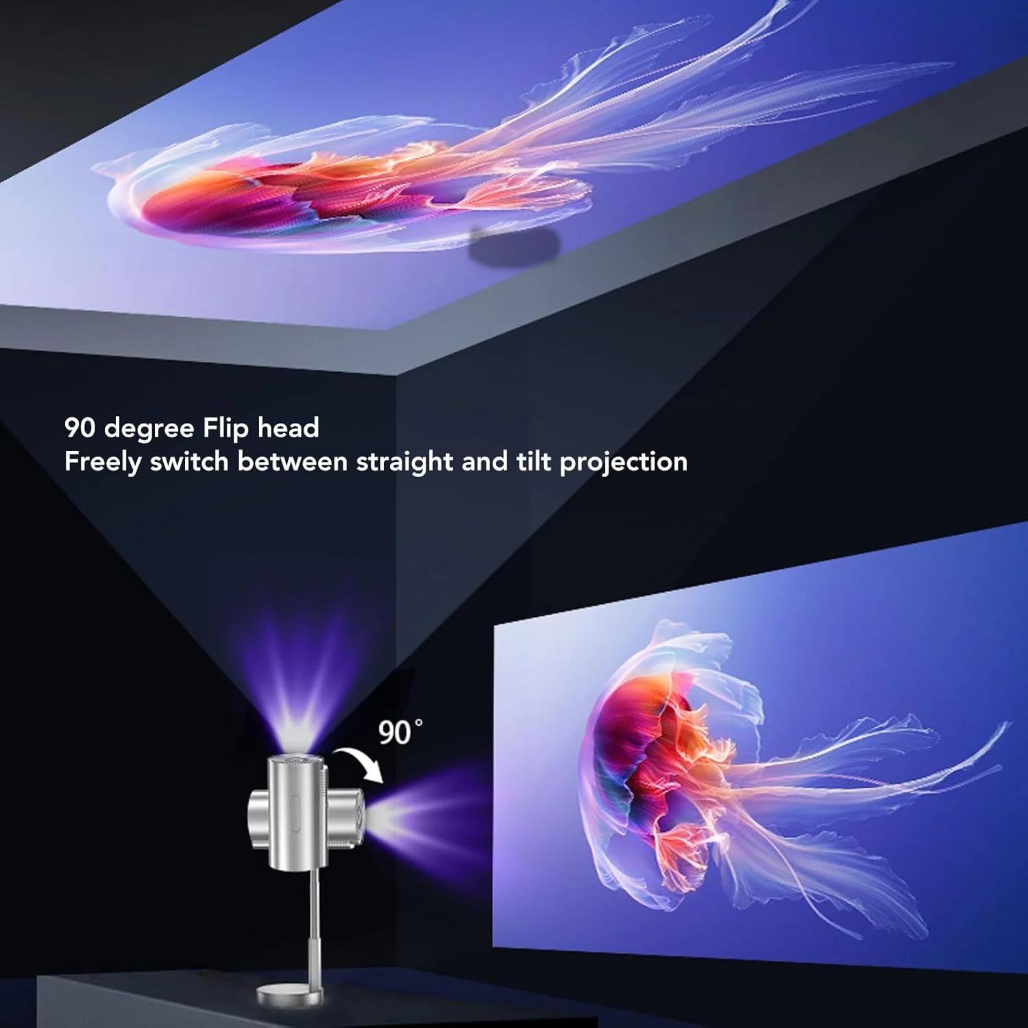 پروژکتور مینی هوشمند Cryfokt، پروژکتور قابل حمل 4K 1080P با کنترل صوتی هوشمند، روشنایی 1200LM صدای فراگیر سه بعدی پروژکتور فیلم برای خانه، سر چرخشی 90 درجه سینمای خانگی (دوشاخه UK) پروژکتور مینی هوشمند Cryfokt، پروژکتور قابل حمل 4K 1080P با کنترل صوتی هوشمند، روشنایی 1200LM صدای فراگیر سه بعدی پروژکتور فیلم برای خانه، سر چرخشی 90 درجه سینمای خانگی (دوشاخه UK)