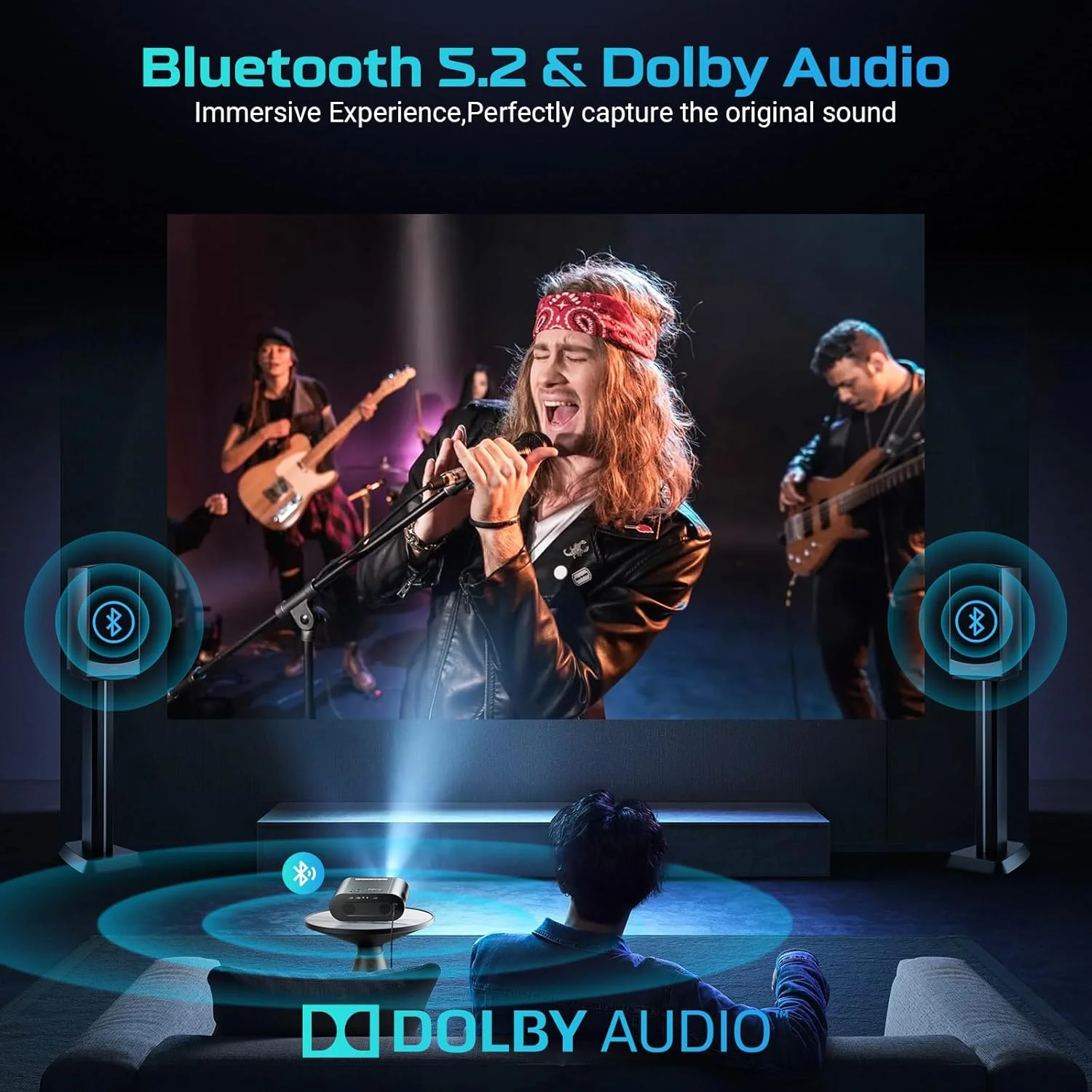 پروژکتور هوشمند 4K UHD GooDee با Google TV/کنترل صوتی، پروژکتور فیلم قابل حمل با WiFi و بلوتوث، دارای Netflix / Prime Video / YouTube داخلی، سینمای خانگی Dolby Sound برای داخل/خارج از منزل پروژکتور هوشمند 4K UHD GooDee با Google TV/کنترل صوتی، پروژکتور فیلم قابل حمل با WiFi و بلوتوث، دارای Netflix / Prime Video / YouTube داخلی، سینمای خانگی Dolby Sound برای داخل/خارج از منزل