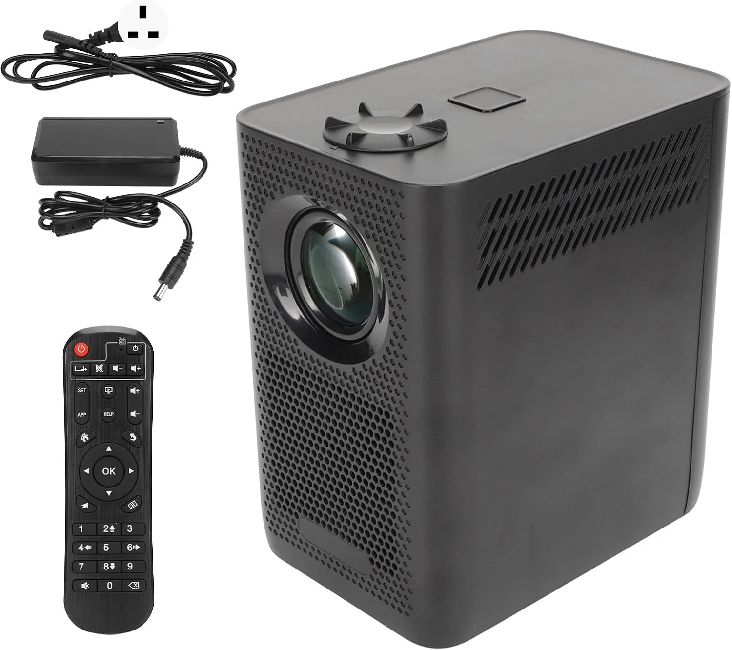 پروژکتور مینی Cryfokt، پروژکتور ویدئویی رمزگشایی 4K با کیفیت 1080P، رم 2 گیگابایتی حافظه 16 گیگابایتی، کنترل از راه دور WiFi، سینمای خانگی با پورت های دوگانه، تصحیح اعوجاج، پروژکتور جیبی فضای باز برای TV Stick PC