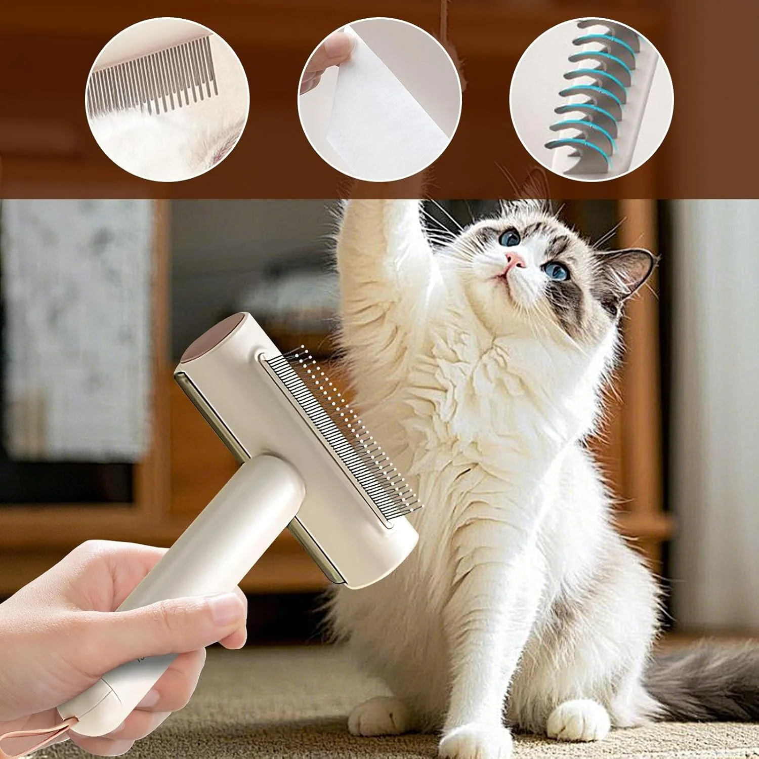 شانه گره باز کن سگ - برس سگ همراه با مو جمع کن - شانه گره باز کن قابل حمل گربه برای حیوانات خانگی کوچک و بزرگ، بچه گربه ها و توله سگ ها شانه گره باز کن سگ - برس سگ همراه با مو جمع کن - شانه گره باز کن قابل حمل گربه برای حیوانات خانگی کوچک و بزرگ، بچه گربه ها و توله سگ ها