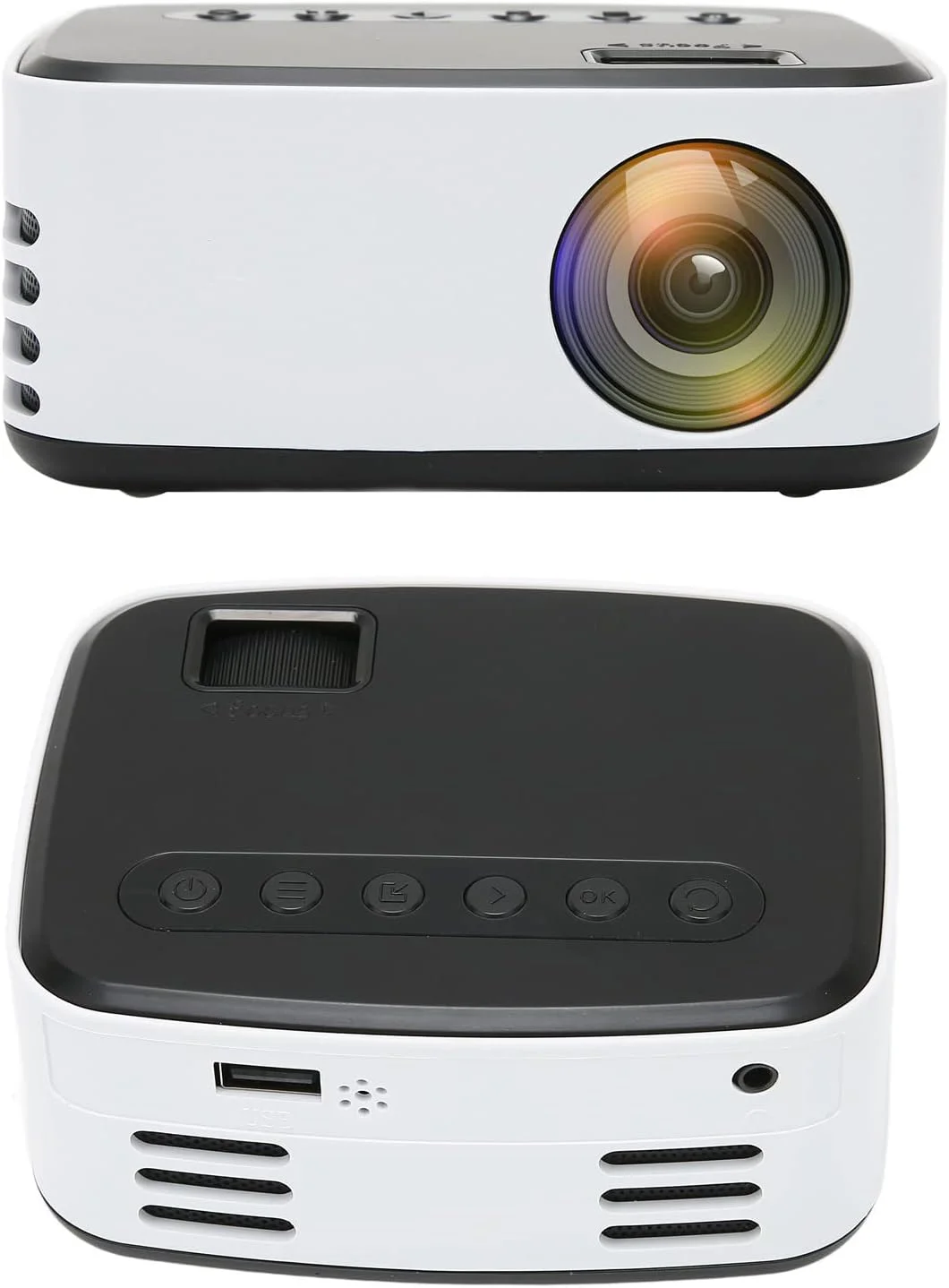 پروژکتور ویدئویی BROLEO، پروژکتور مینی LED قابل حمل HD 1080P، پروژکتور فیلم بی سیم USB 16-110 اینچی با بلندگوی داخلی، پروژکتور پیکو جیبی فضای باز برای تلفن هوشمند، تبلت