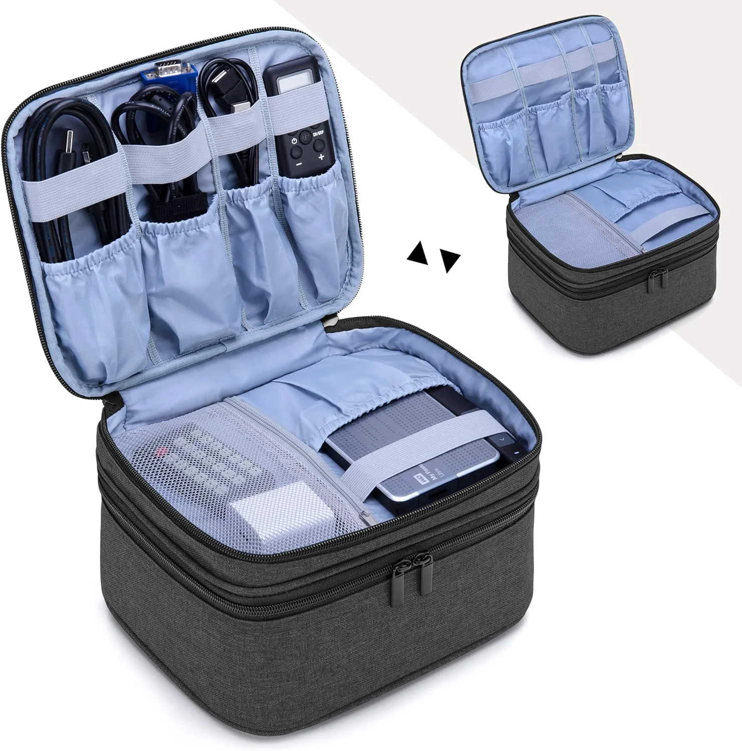 کیف حمل پروژکتور مینی DR.J Luxja، کیف قابل حمل برای پروژکتور مینی و لوازم جانبی (مناسب برای اکثر پروژکتورهای مینی اصلی)، مشکی