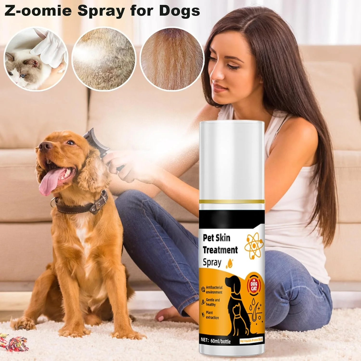 اسپری ضد خارش حیوانات خانگی | اسپری مراقبت حرفه ای پوست سگ | اسپری التیام بخش 60 میلی لیتری موثر برای مراقبت بعد از پیاده روی، بهداشت روزانه، حمام کردن، آسایش، فعالیت در فضای باز، مسافرت و نظافت اسپری ضد خارش حیوانات خانگی | اسپری مراقبت حرفه ای پوست سگ | اسپری التیام بخش 60 میلی لیتری موثر برای مراقبت بعد از پیاده روی، بهداشت روزانه، حمام کردن، آسایش، فعالیت در فضای باز، مسافرت و نظافت