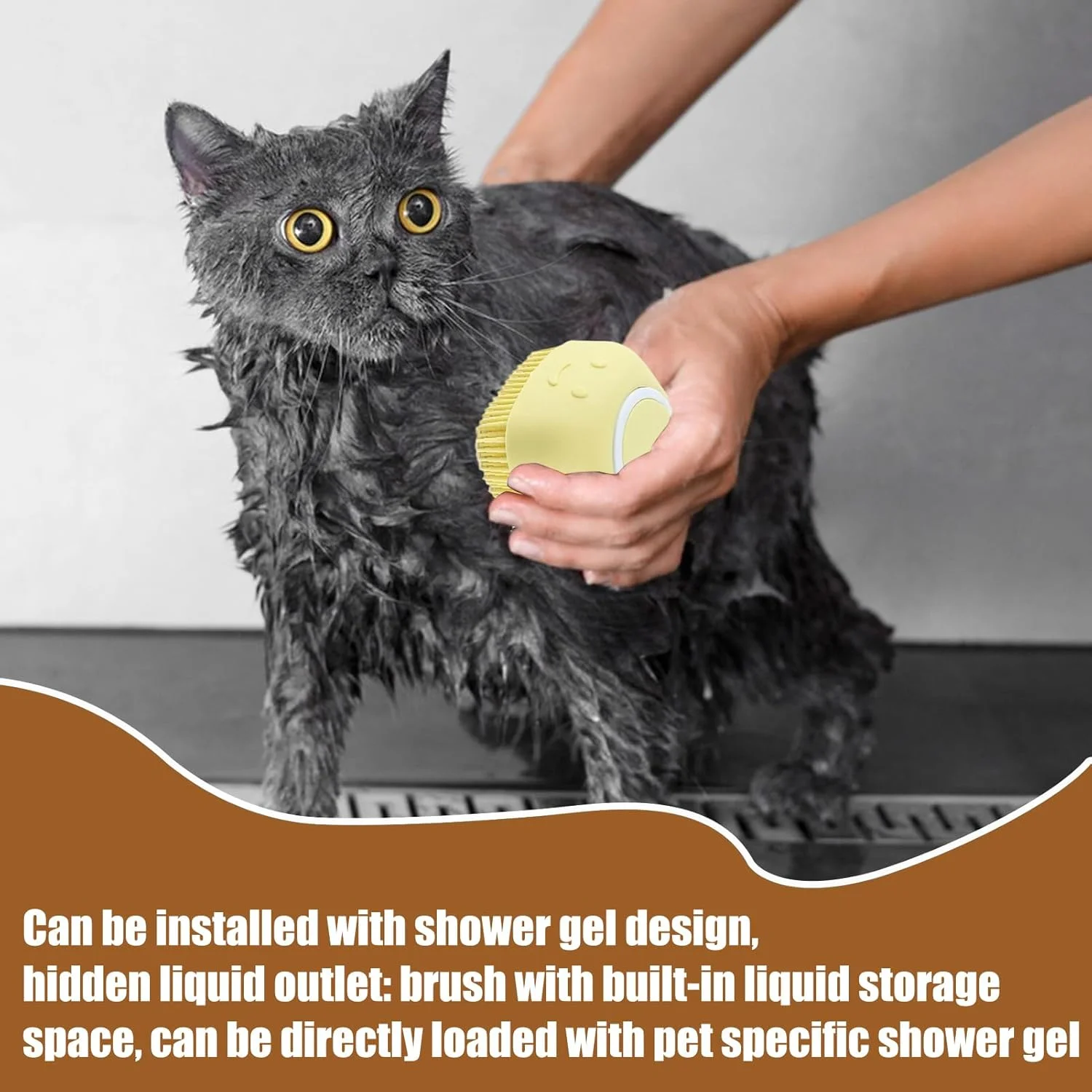 برس دوش سگ، شانه حمام حیوانات خانگی با پخش کننده صابون | ابزار نظافت و شانه تمیز کننده برای توله سگ ها و بچه گربه ها مناسب دوش داخلی، وان، خانه، هتل و اسپا