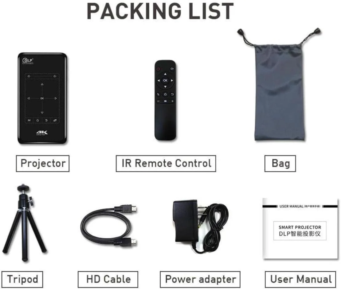 پروژکتور هوشمند مینی قابل حمل Borrego BP09 با کیفیت 4K ULTRA HD، پروژکتور LED ویدئویی سینمای خانگی پروژکتور هوشمند مینی قابل حمل Borrego BP09 با کیفیت 4K ULTRA HD، پروژکتور LED ویدئویی سینمای خانگی