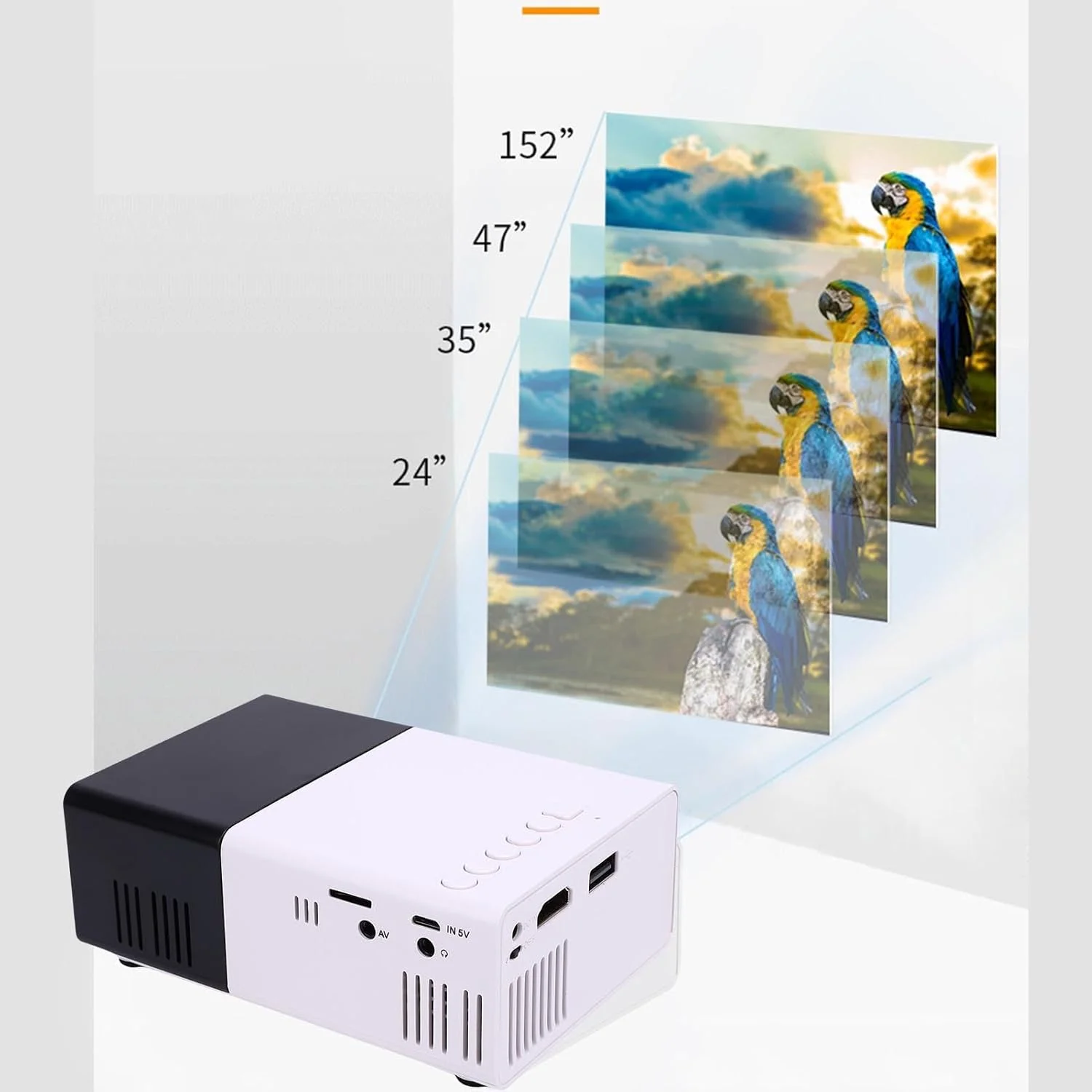 پروژکتور مینی Bewinner - پروژکتور قابل حمل 1080P HD، سینمای خانگی، پشتیبانی از کارت حافظه USB AV، فیلم کوچک قابل حمل برای تلفن ها و لپ تاپ ها (پلاگین UK) پروژکتور مینی Bewinner - پروژکتور قابل حمل 1080P HD، سینمای خانگی، پشتیبانی از کارت حافظه USB AV، فیلم کوچک قابل حمل برای تلفن ها و لپ تاپ ها (پلاگین UK)