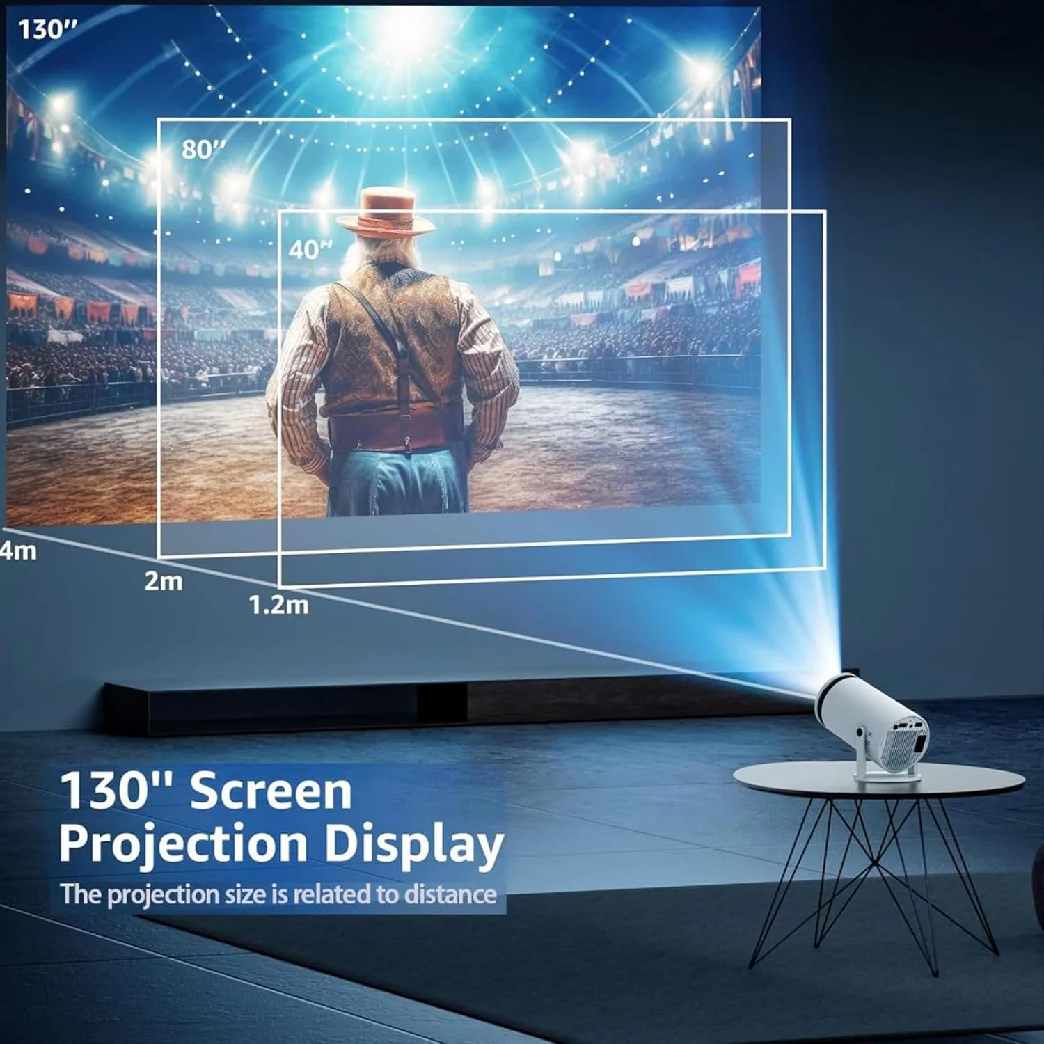 Bewinner Portable Projector, 12.0 Decoding Quad 4k Mini Projector Auto Correction WiFi Wireless, 1080P Resolution, (UK Plug) Bewinner Portable Projector, 12.0 Decoding Quad 4k Mini Projector Auto Correction WiFi Wireless, 1080P Resolution, (UK Plug)