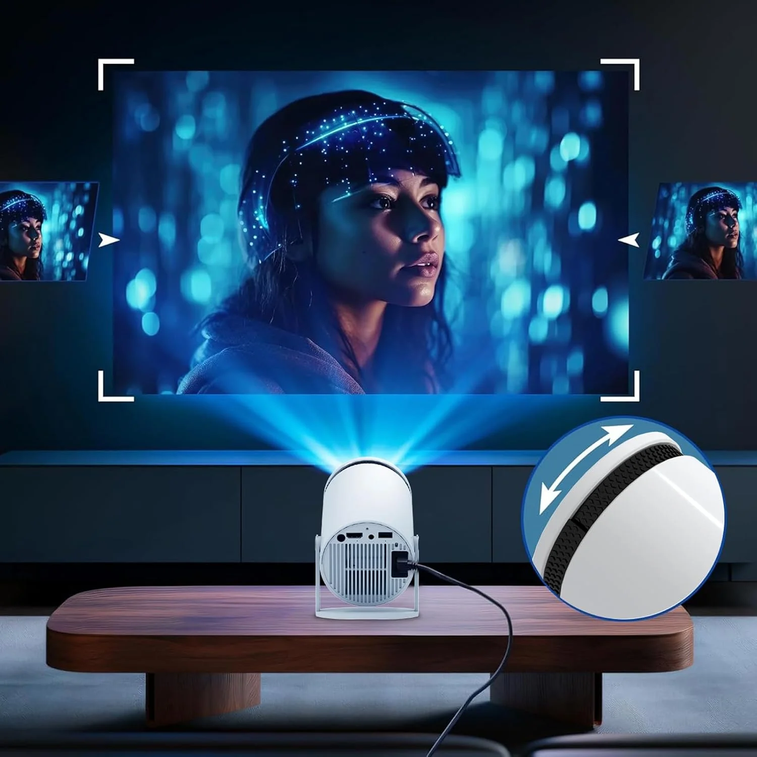 Bewinner Portable Projector, 12.0 Decoding Quad 4k Mini Projector Auto Correction WiFi Wireless, 1080P Resolution, (UK Plug) Bewinner Portable Projector, 12.0 Decoding Quad 4k Mini Projector Auto Correction WiFi Wireless, 1080P Resolution, (UK Plug)