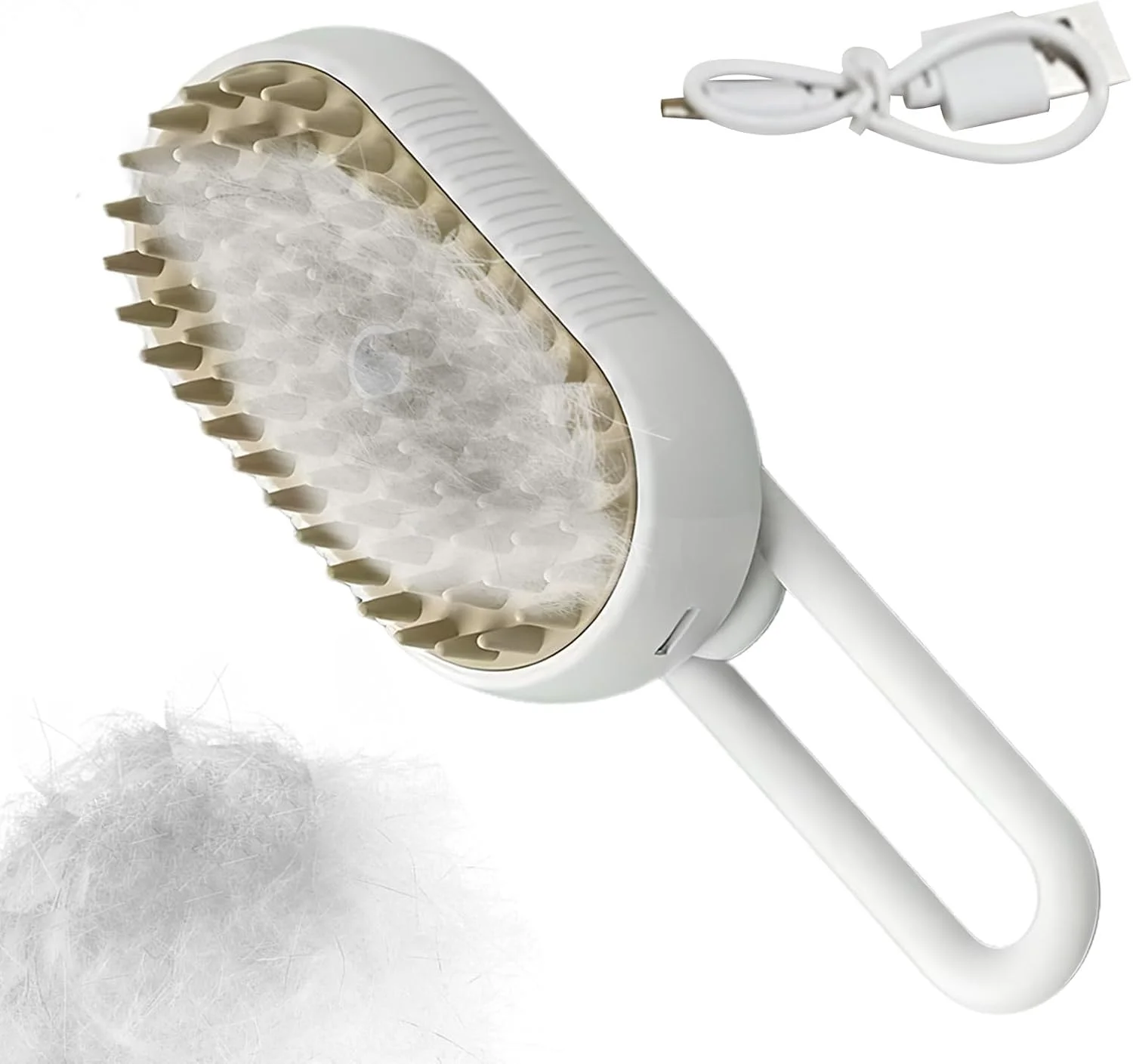 برس بخار حیوانات خانگی، برس گره بازکن شارژی USB - ابزار ماساژ ملایم حیوانات خانگی برای مراقبت از توله سگ، بچه گربه و خرگوش، مناسب برای حمام، مسافرت، داخل و خارج از خانه برس بخار حیوانات خانگی، برس گره بازکن شارژی USB - ابزار ماساژ ملایم حیوانات خانگی برای مراقبت از توله سگ، بچه گربه و خرگوش، مناسب برای حمام، مسافرت، داخل و خارج از خانه