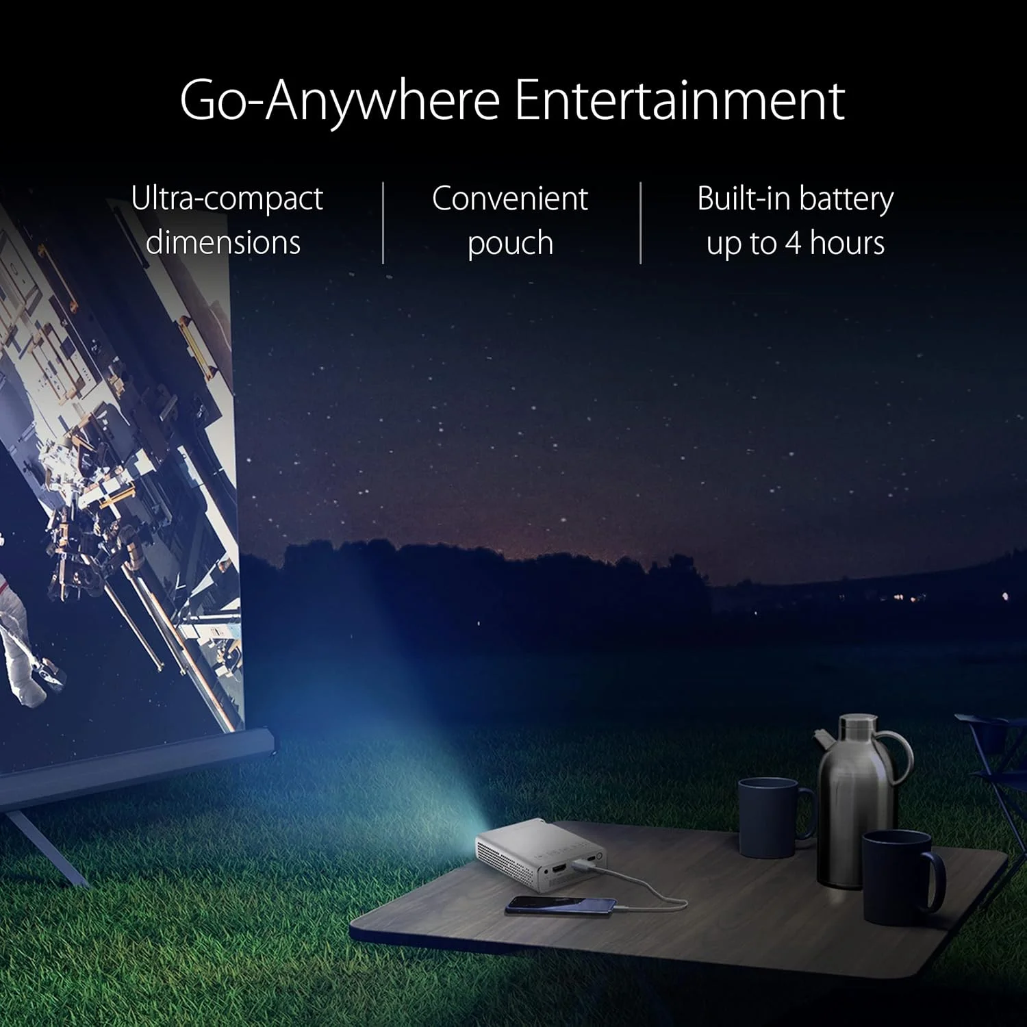 پروژکتور LED مینی ایسوس ZenBeam E1R – 200 لومن LED، رزولوشن WVGA (854x480)، حالت نمایش عمودی خودکار، باتری داخلی برای پخش ویدیو تا 4 ساعت پروژکتور LED مینی ایسوس ZenBeam E1R – 200 لومن LED، رزولوشن WVGA (854x480)، حالت نمایش عمودی خودکار، باتری داخلی برای پخش ویدیو تا 4 ساعت