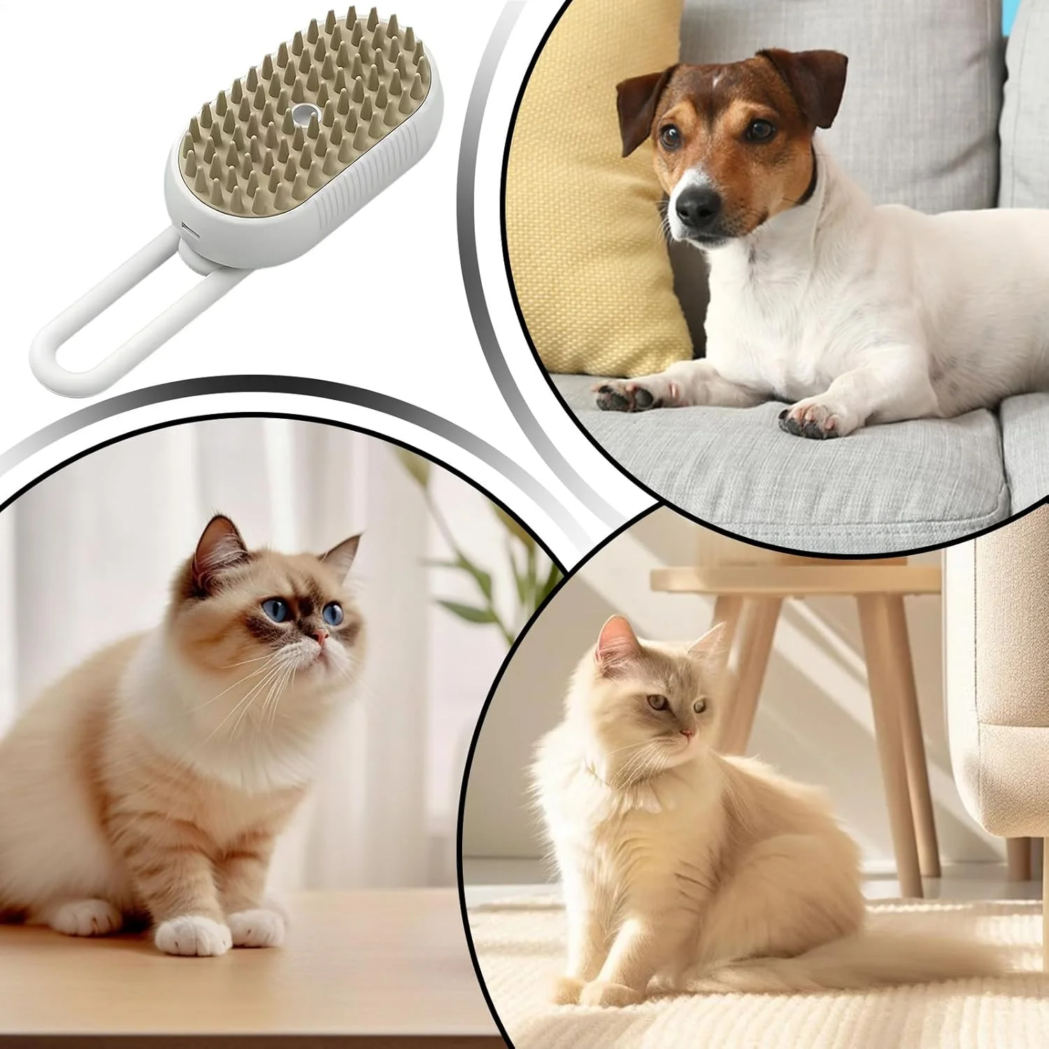 برس بخار حیوانات خانگی، برس گره بازکن شارژی USB - ابزار ماساژ ملایم حیوانات خانگی برای مراقبت از توله سگ، بچه گربه و خرگوش، مناسب برای حمام، مسافرت، داخل و خارج از خانه برس بخار حیوانات خانگی، برس گره بازکن شارژی USB - ابزار ماساژ ملایم حیوانات خانگی برای مراقبت از توله سگ، بچه گربه و خرگوش، مناسب برای حمام، مسافرت، داخل و خارج از خانه