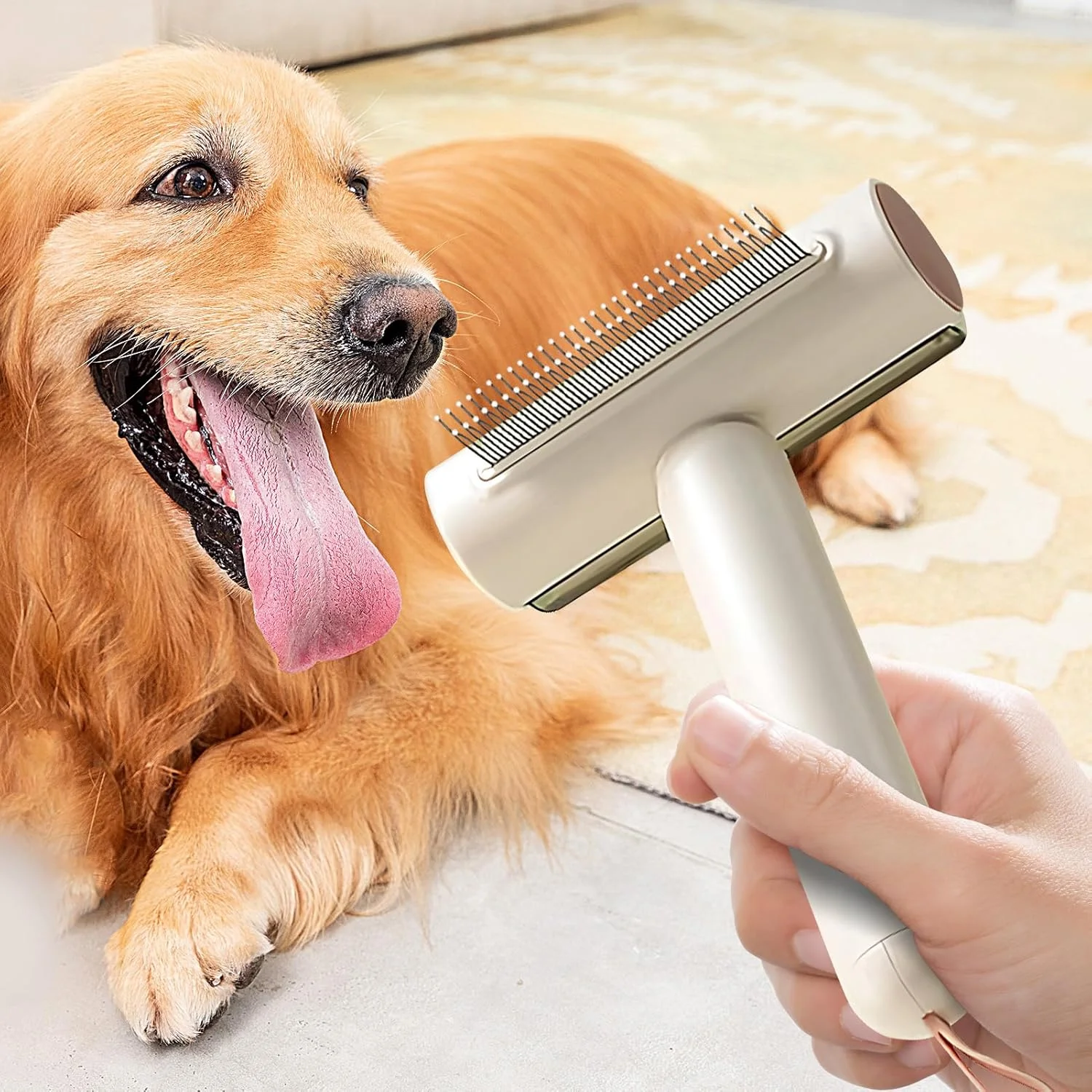 شانه گره باز کن سگ | برس ریزش مو سگ همراه با پرزگیر | شانه گره باز کن قابل حمل گربه برای حیوانات خانگی کوچک و بزرگ، بچه گربه ها و توله سگ ها