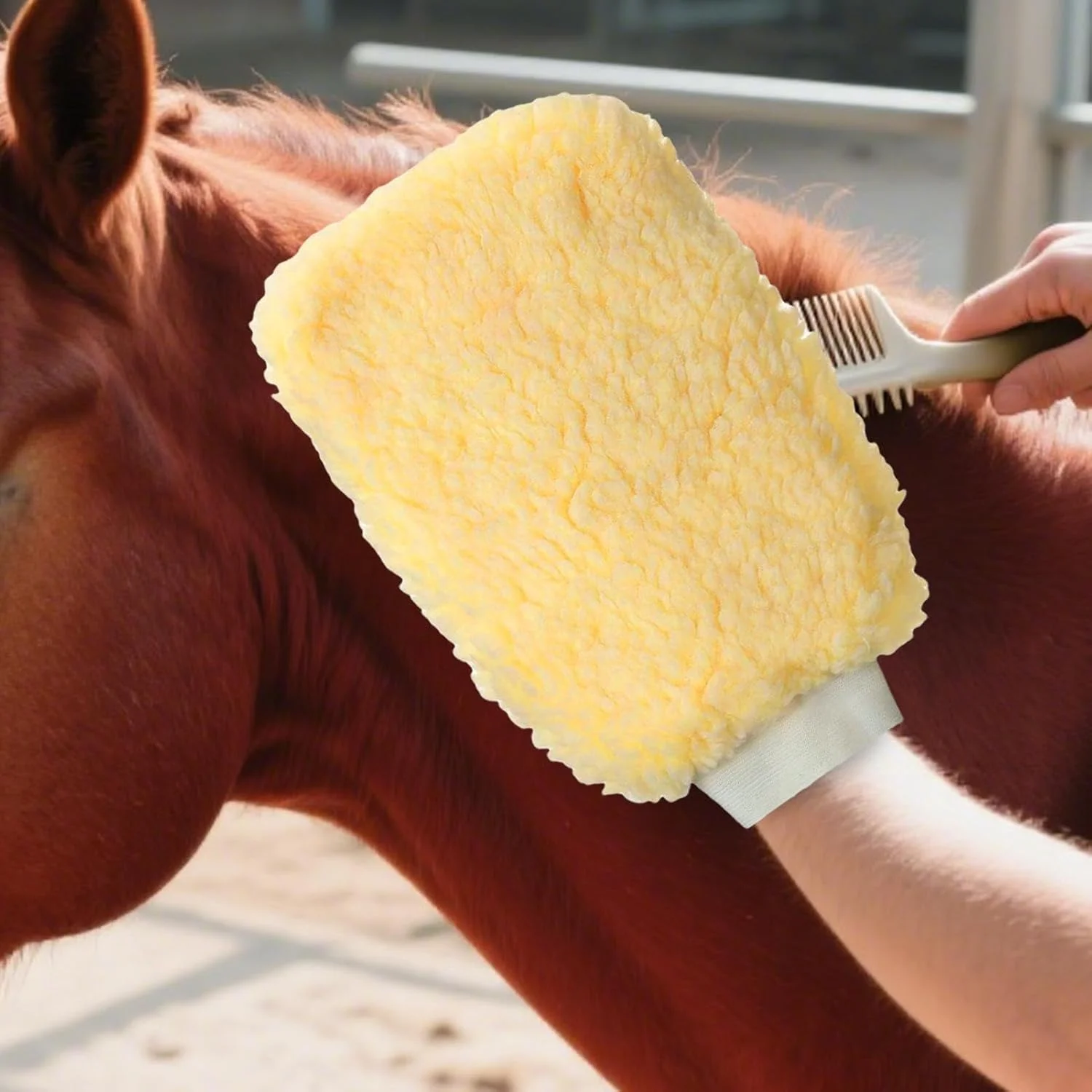 Pet Grooming Gloves for Cats | Soft Cleaning Glove for Sensitive Horses | Animal Applicator Wipe Mitt for Small Medium Size Cats Dogs Bunny Other Animals