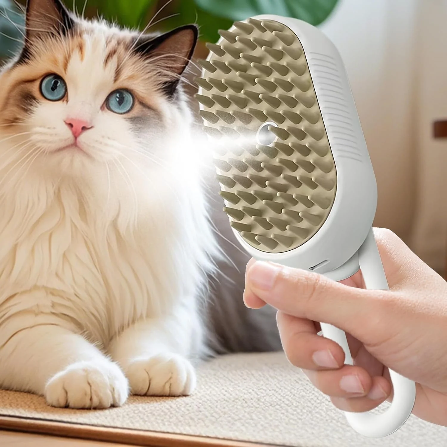 Steam Brush for Cats - USB Charging Detangling Brush,Gentle Pet Massage Tool for Puppy Kitten Bunny Care Indoor Outdoor Shower Bath Travel Steam Brush for Cats - USB Charging Detangling Brush,Gentle Pet Massage Tool for Puppy Kitten Bunny Care Indoor Outdoor Shower Bath Travel