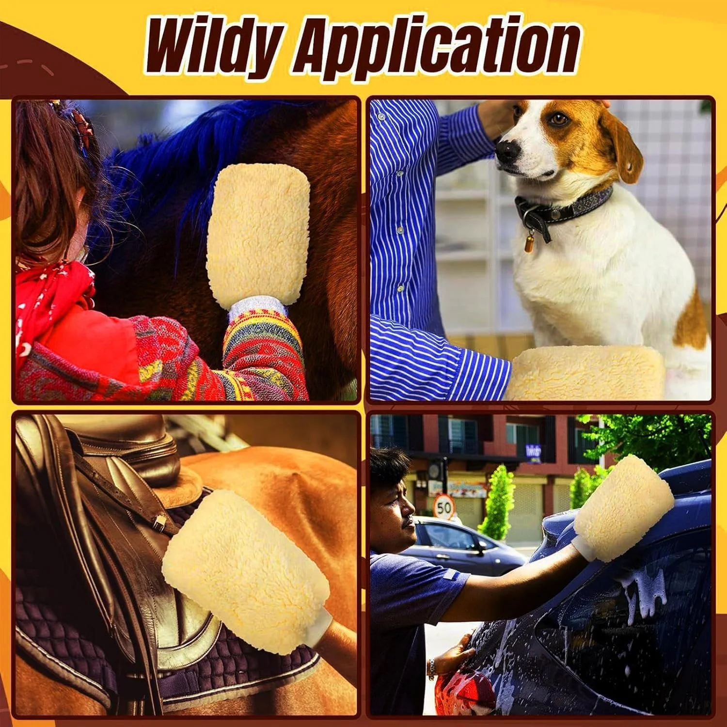 Pet Grooming Gloves for Cats | Soft Cleaning Glove for Sensitive Horses | Animal Applicator Wipe Mitt for Small Medium Size Cats Dogs Bunny Other Animals