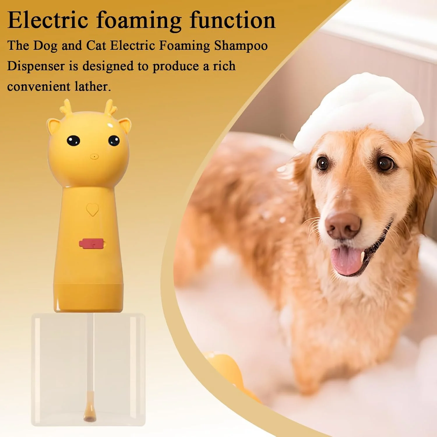 دیسپنسر صابون سگ | دستگاه اسپری فوم تمیز کننده سگ برقی - بطری لوسیون لوازم جانبی حمام حیوانات خانگی برای وان، تمیز کردن مدفوع، شستشو، سینک، آشپزخانه، نظافت منزل دیسپنسر صابون سگ | دستگاه اسپری فوم تمیز کننده سگ برقی - بطری لوسیون لوازم جانبی حمام حیوانات خانگی برای وان، تمیز کردن مدفوع، شستشو، سینک، آشپزخانه، نظافت منزل