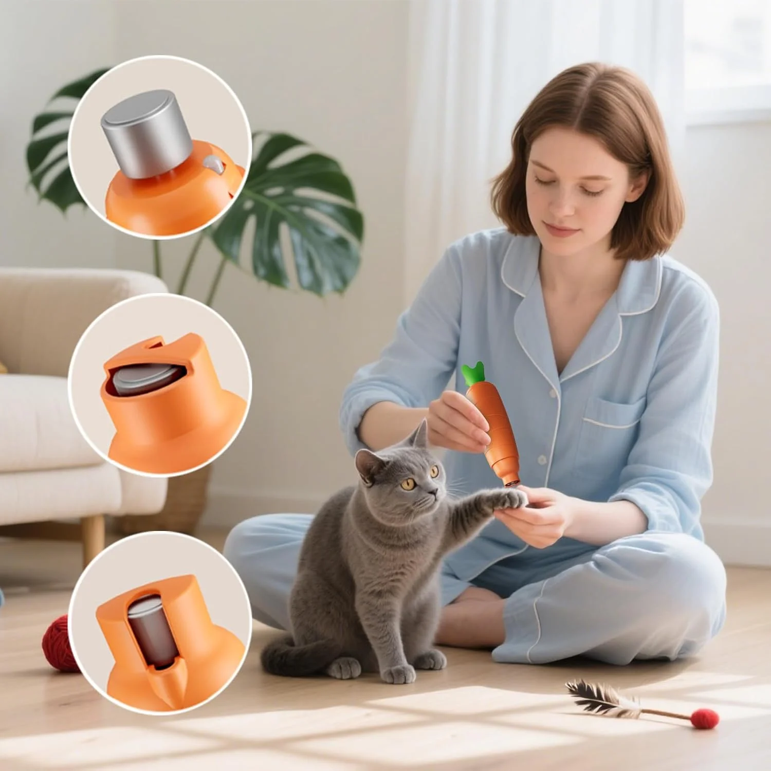 سوهان برقی ناخن حیوانات خانگی - دارای چراغ LED داخلی، ناخن گیر برقی سگ | مناسب برای بچه گربه، توله سگ، حیوانات کوچک، منزل، پناهگاه حمام، مسافرت