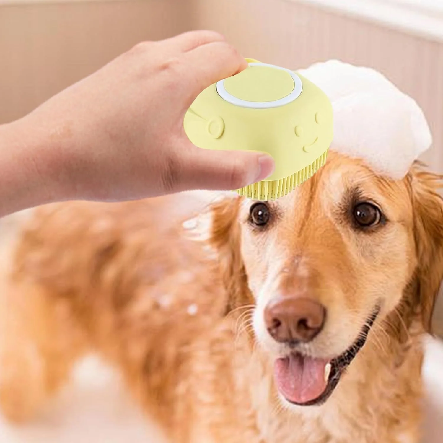 برس دوش سگ - اسکرابر سگ برای حمام با پخش کننده صابون، ابزار نظافت حیوانات خانگی شانه ماساژ برای بچه گربه ها توله سگ ها هتل اسپا داخلی