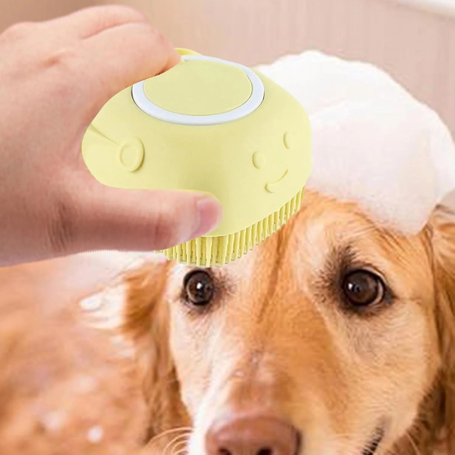 برس دوش سگ - اسکرابر سگ برای حمام با پخش کننده صابون، ابزار نظافت حیوانات خانگی شانه ماساژ برای بچه گربه ها توله سگ ها هتل اسپا داخلی
