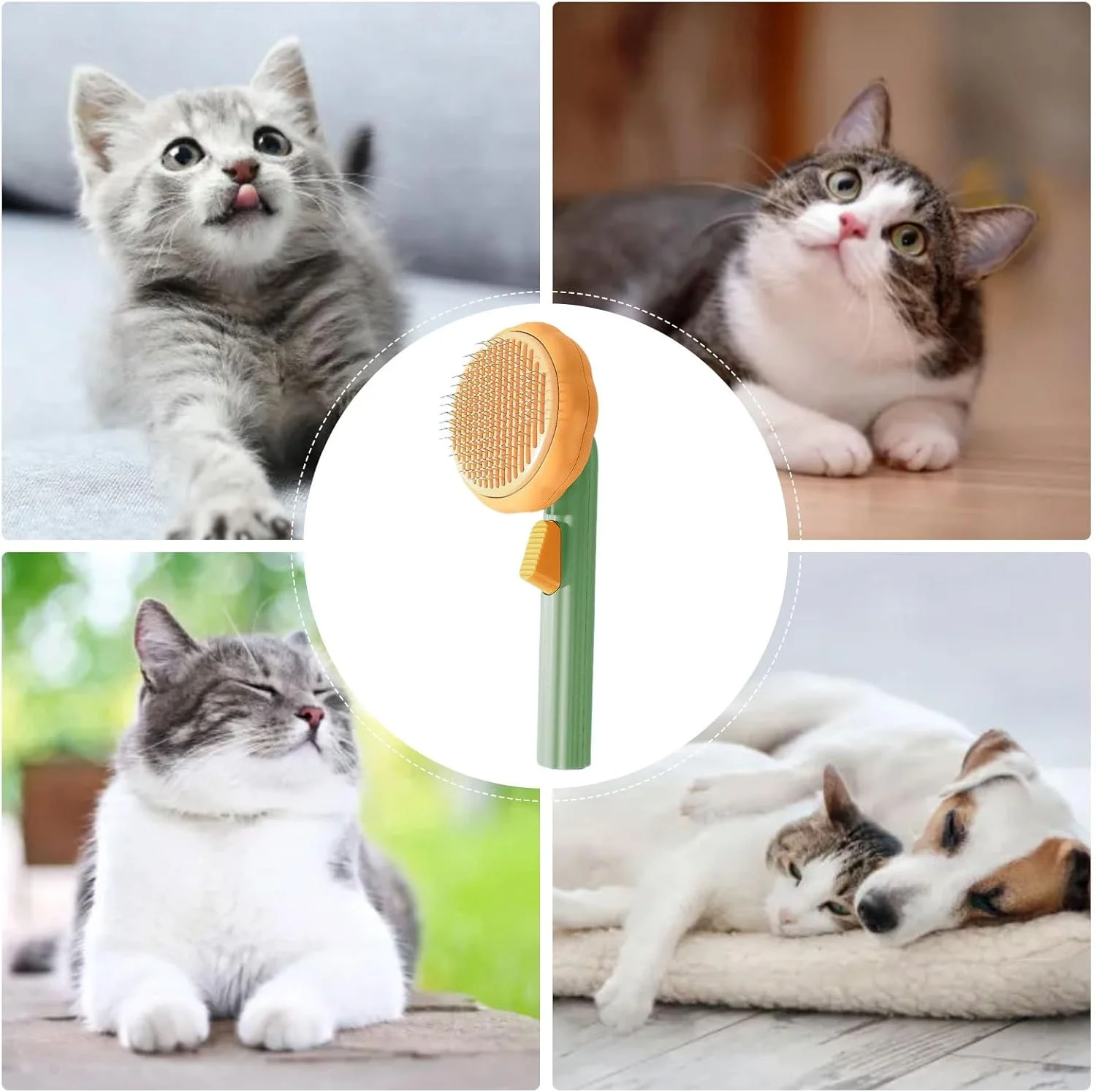 برس گربه | برس های نظافت موی سگ - شانه گره باز کن خود تمیز شونده با عملکرد ماساژ برای حمام کردن بچه گربه و توله سگ، شستشو، دوش، مراقبت از موی فرش خانه برس گربه | برس های نظافت موی سگ - شانه گره باز کن خود تمیز شونده با عملکرد ماساژ برای حمام کردن بچه گربه و توله سگ، شستشو، دوش، مراقبت از موی فرش خانه