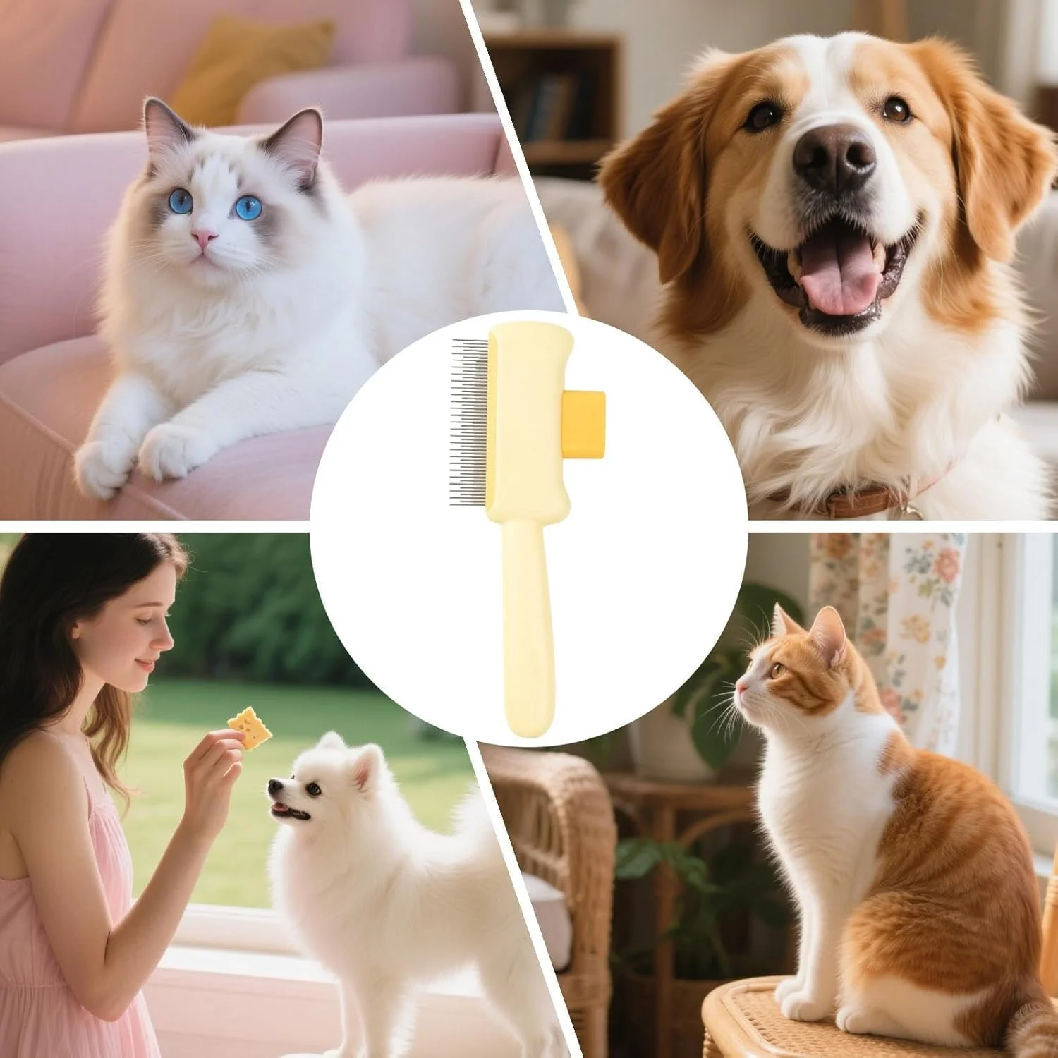 شانه موی حیوانات خانگی، شانه ماساژ موی گربه | برس های ماساژ سگ با طراحی ارگونومیک، لوازم حیوانات خانگی برای همستر، خرگوش، بچه گربه، توله سگ