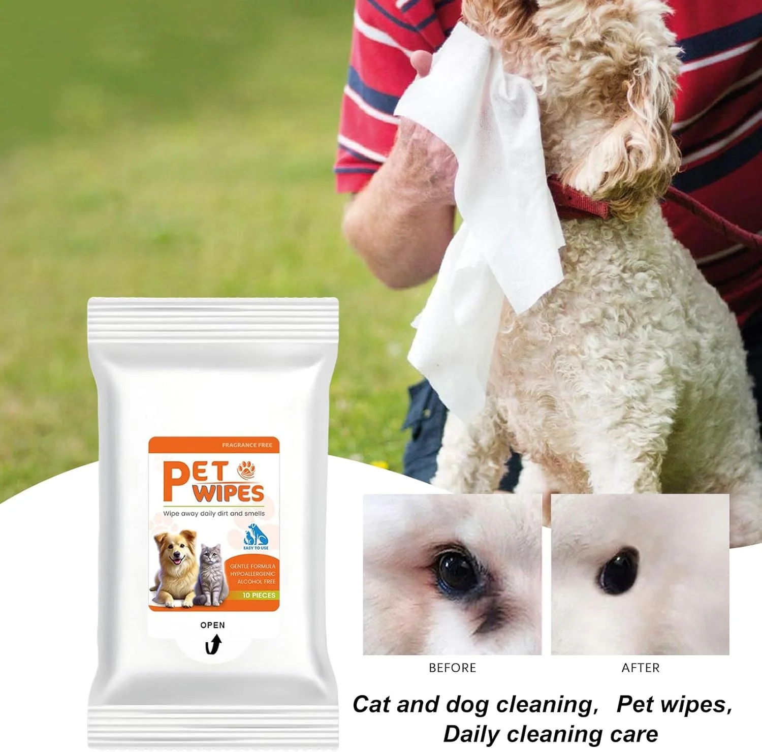 دستمال مرطوب پاک کننده لکه اشک سگ - پاک کننده ملایم چشم سگ | لوازم حیوانات خانگی برای حمام کردن، شستشو، نظافت، سلامت پنجه، مسافرت، داخل و خارج از منزل، تمیز کردن توله سگ توسط دامپزشک دستمال مرطوب پاک کننده لکه اشک سگ - پاک کننده ملایم چشم سگ | لوازم حیوانات خانگی برای حمام کردن، شستشو، نظافت، سلامت پنجه، مسافرت، داخل و خارج از منزل، تمیز کردن توله سگ توسط دامپزشک