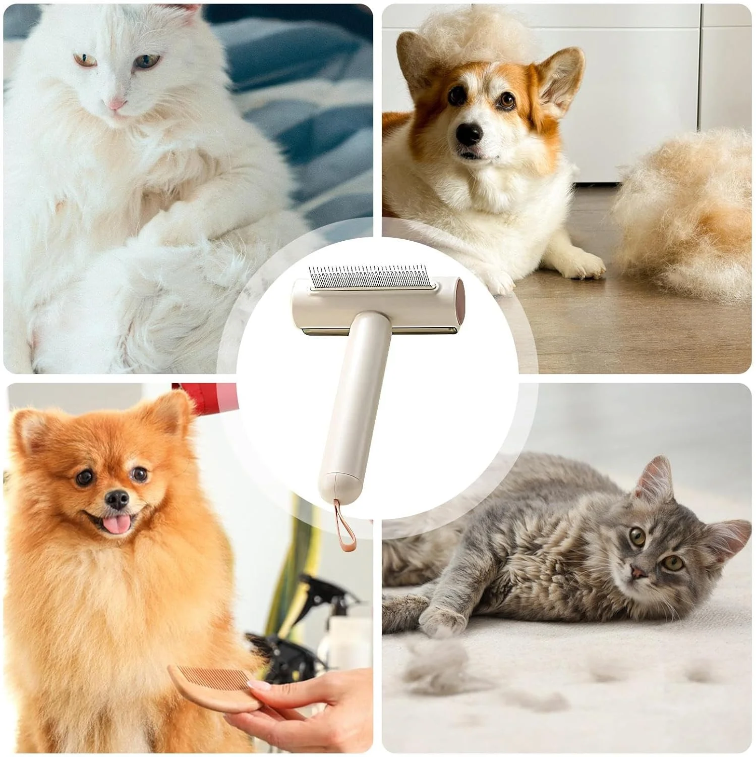 شانه سگ، برس نرم کننده برای سگ ها - ابزار از بین بردن گره موی گربه از جنس استیل ضد زنگ برای بچه گربه ها، توله سگ ها و حیوانات بزرگ متوسط
