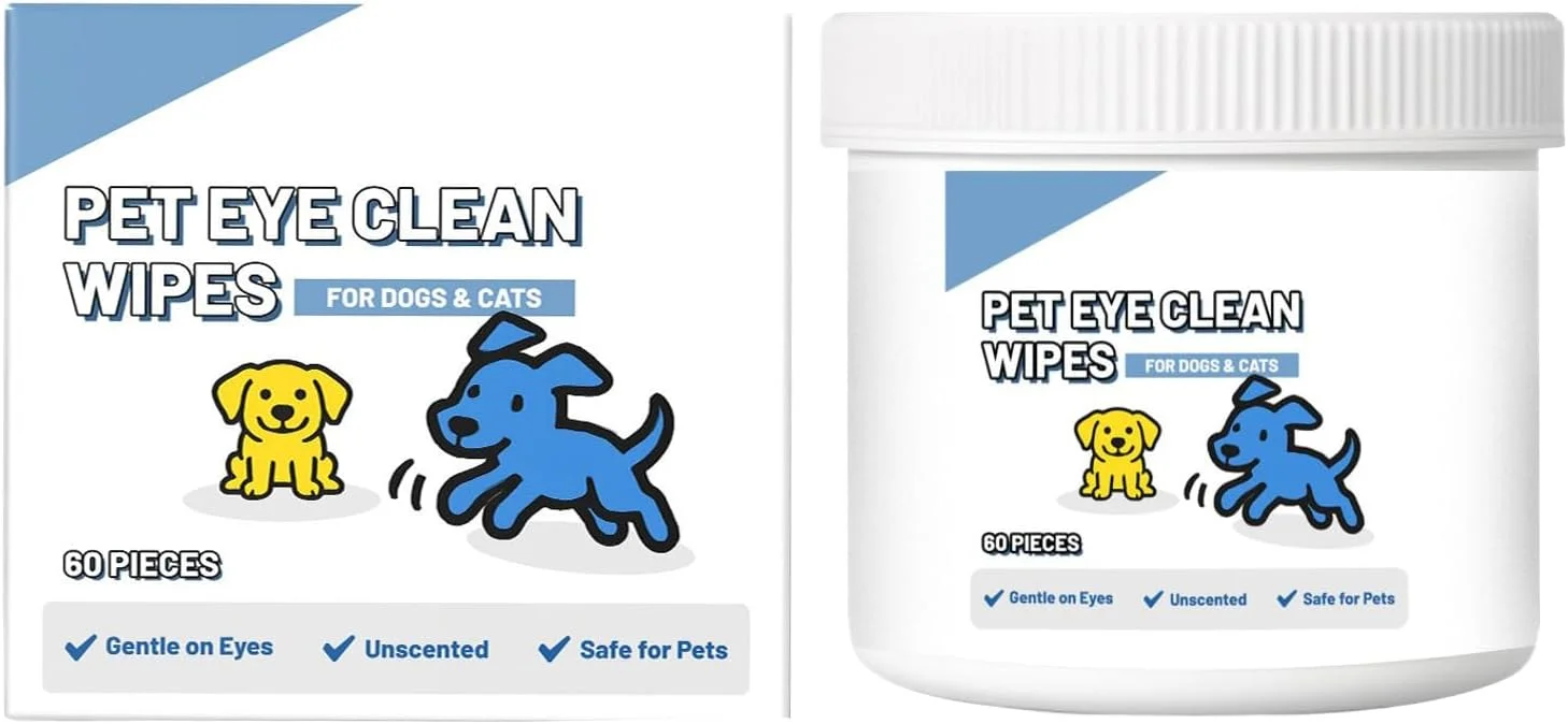 دستمال مرطوب چشم توله سگ | پاک کننده لکه اشک حیوانات خانگی | دستمال مرطوب تسکین دهنده لکه اشک حیوانات خانگی برای نظافت، حمام کردن گربه ها، سگ ها، مصارف دامپزشکی، منزل، فضای باز و فضای بسته