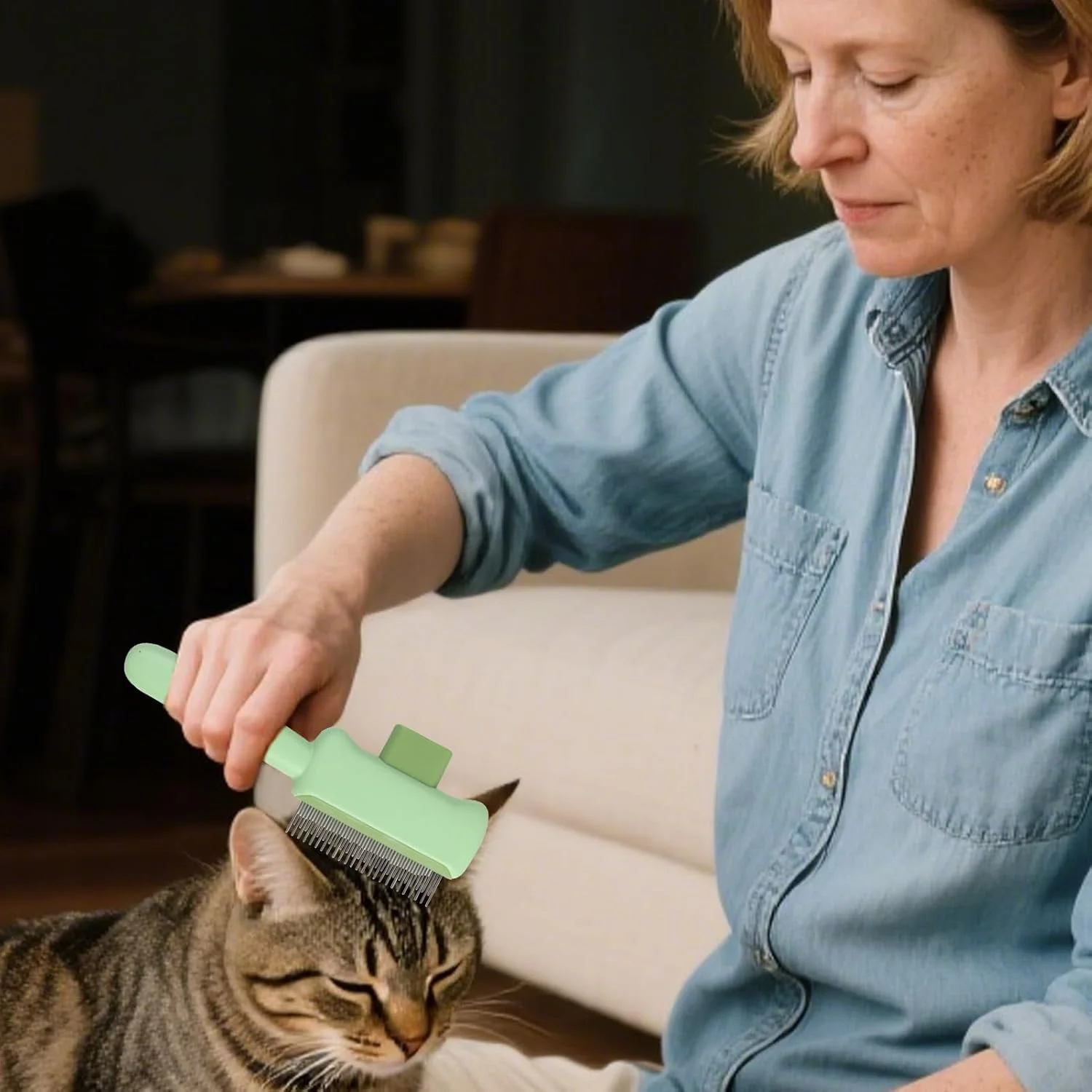 شانه گره باز کن گربه، شانه ماساژ برای گربه ها - برس های ماساژ سگ با طراحی ارگونومیک، لوازم حیوانات خانگی برای همستر، خرگوش، بچه گربه، توله سگ