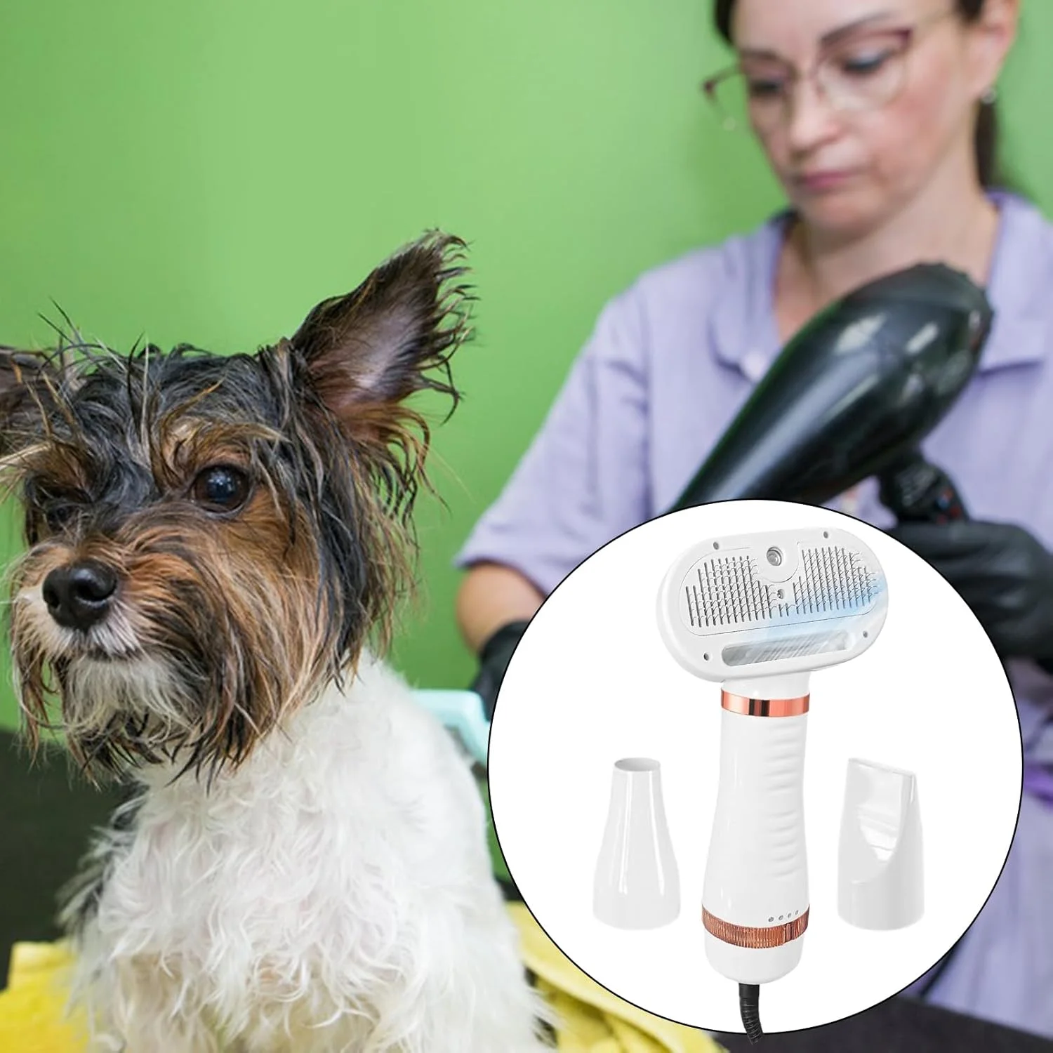 سشوار موی حیوانات خانگی | سشوار جمع و جور سگ برای نظافت - دستگاه مه پاش آبرسان برای گربه ها سگ ها توله سگ مراقبت از موی حیوانات خانگی سالن مسافرتی داخل خانه