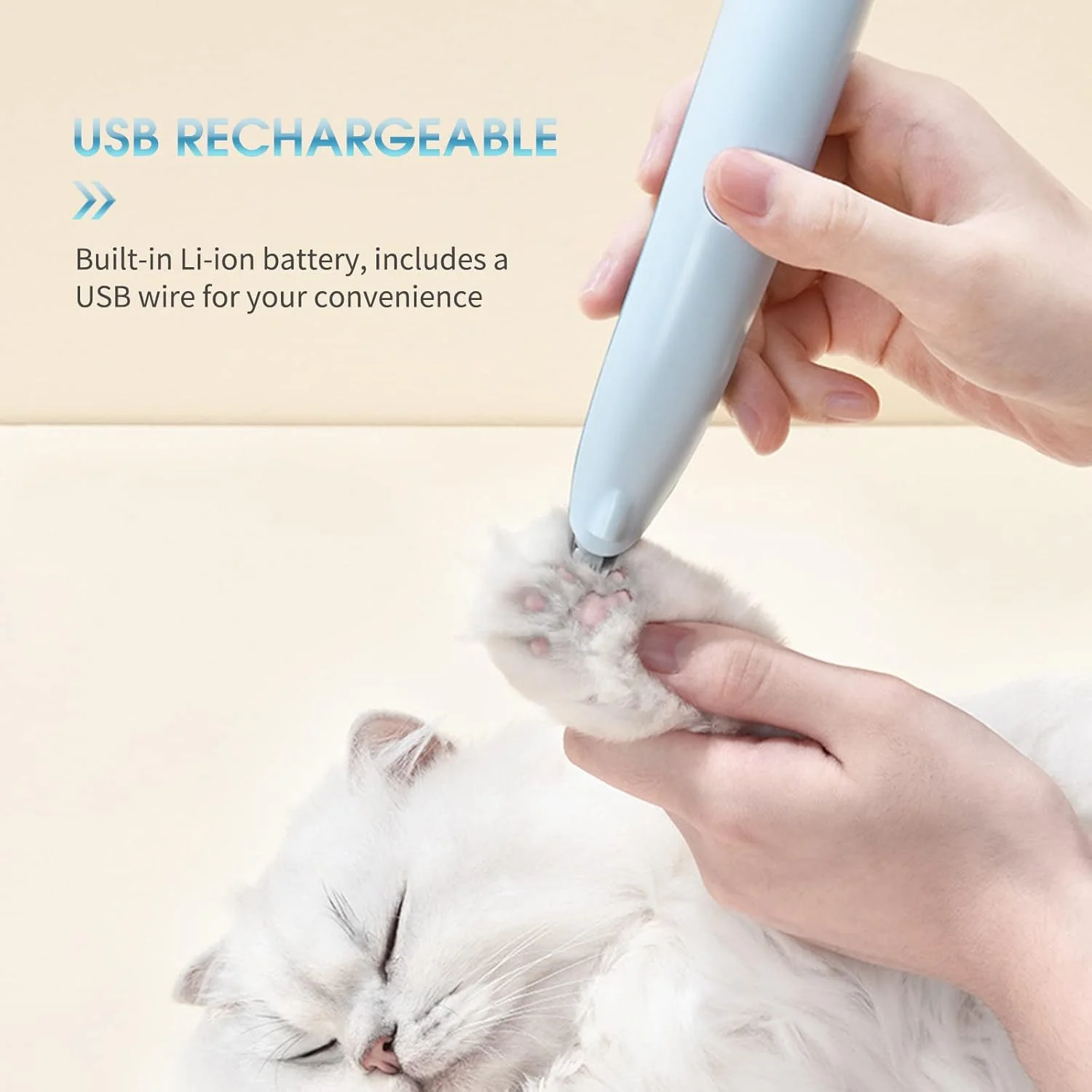 ماشین اصلاح موی حیوانات خانگی با چراغ های LED، ماشین اصلاح برقی و بی سیم USB برای سگ ها و گربه های کوچک، کم صدا، طراحی انسانی، ماشین اصلاح کاربردی