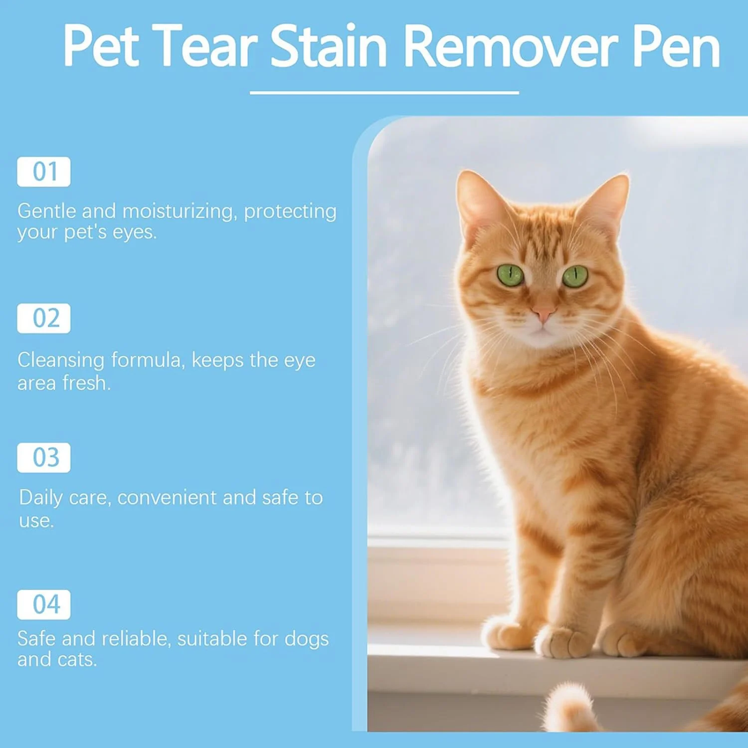 پاک کننده لکه اشک سگ - پاک کننده ملایم چشم با نوک نرم - ابزار نظافت حیوانات خانگی برای تمیز کردن روزانه توله سگ ها، بچه گربه ها و حیوانات کوچک و متوسط