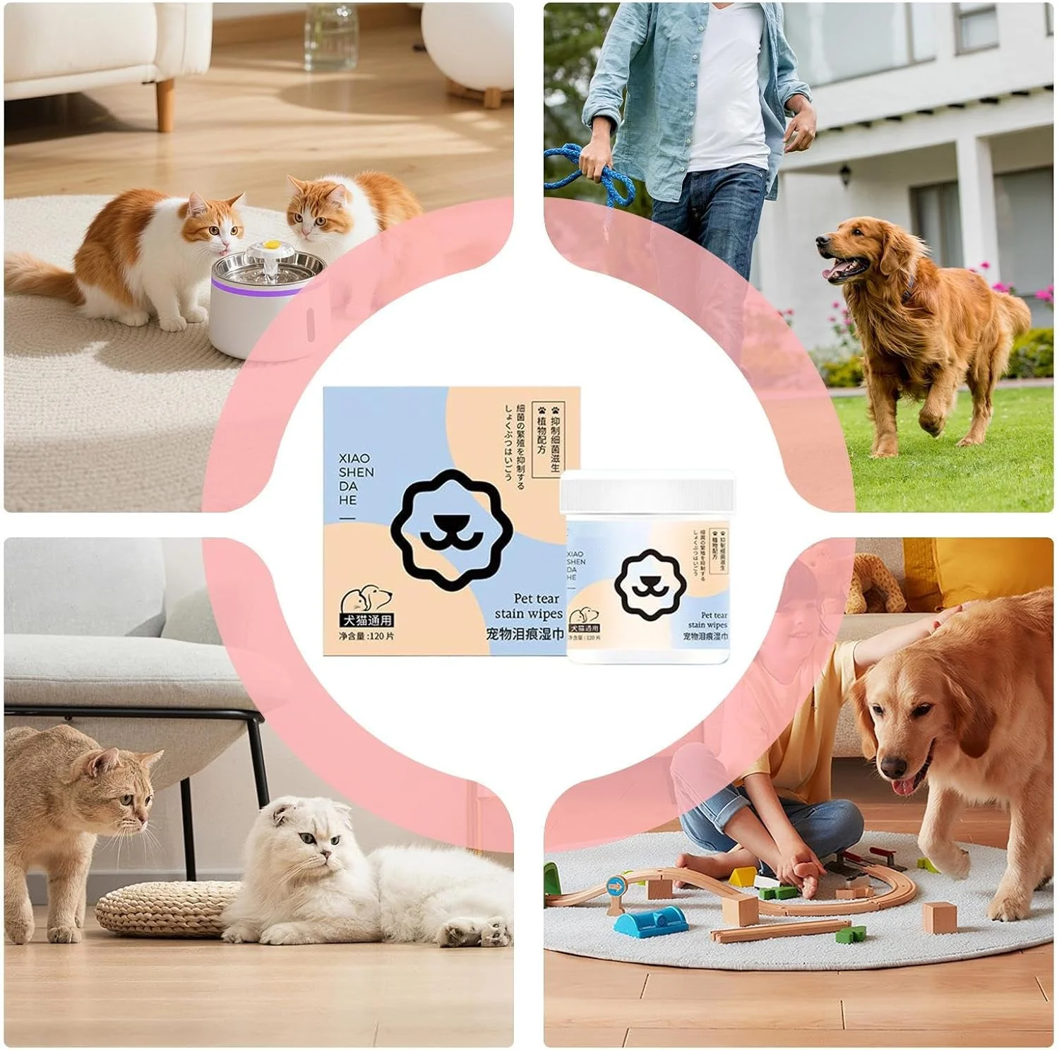 دستمال مرطوب چشم سگ - دستمال مرطوب ملایم پاک کننده لکه اشک توله سگ - لوازم نظافت و مراقبت از چشم سگ سازگار با پوست برای توله سگ ها، بچه گربه ها و خرگوش های کوچک، متوسط و بزرگ