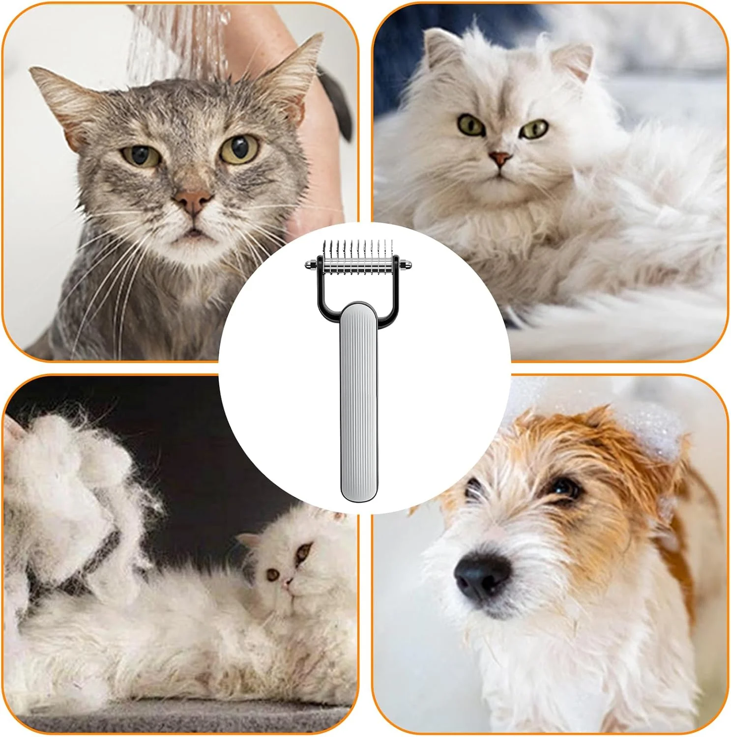 برس سگ برای ریزش مو - برس های سگ برای نظافت - شانه گره باز کن دو طرفه گربه، ابزار ریزش مو برای گلدن دودل، پودل، اسب، حیوانات خانگی
