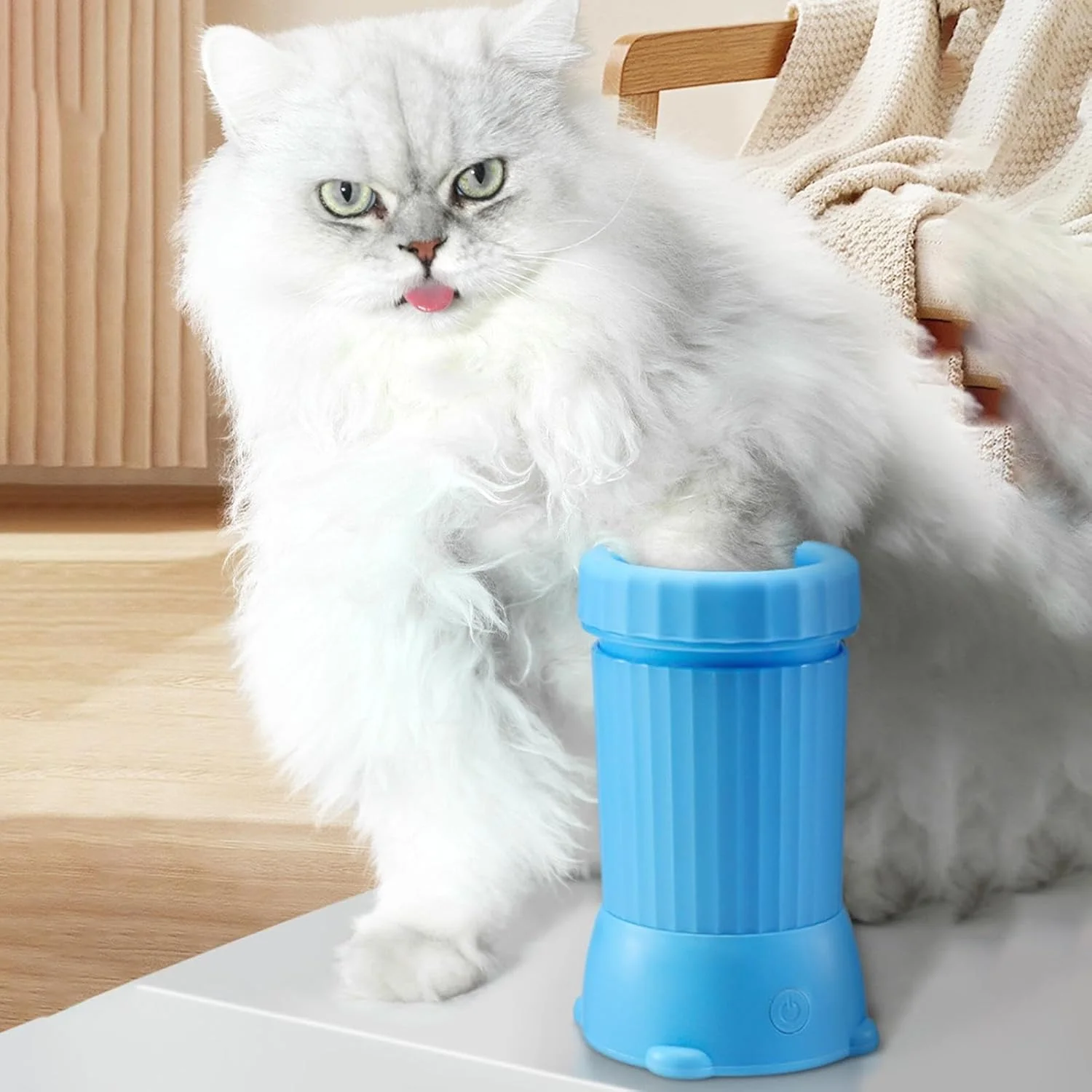 فنجان های تمیز کننده پنجه سگ - دستگاه شستشوی پا شارژ USB، فنجان شستشوی خودکار پای حیوانات خانگی - برای توله سگ، بچه گربه و گربه نژاد بزرگ متوسط