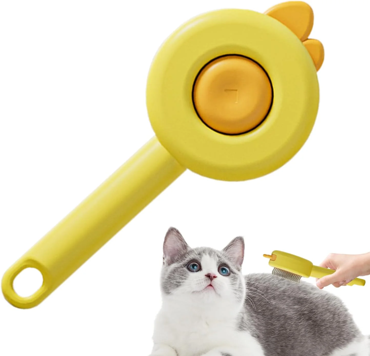 برس موی حیوانات خانگی، برس دکمه دار - شانه باز کننده گره بچه گربه - برای ماساژ، حمام کردن گربه ها و سگ های مو بلند و مو کوتاه، مناسب فضای داخلی و خارجی