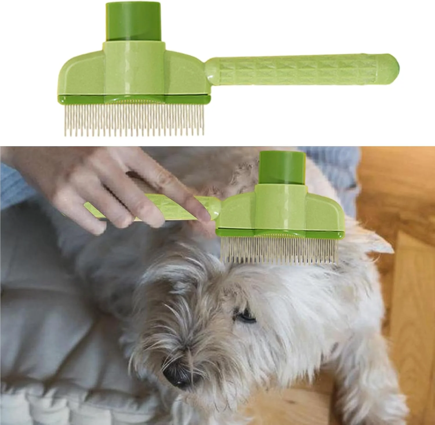 برس گربه برای ریزش مو، شانه تمیز کننده با دسته ارگونومیک - برس ریزش موی گربه - برای بچه گربه سگ مراقبت از پوشش حیوانات خانگی حمام تمیز کردن لایه زیرین باز کردن گره