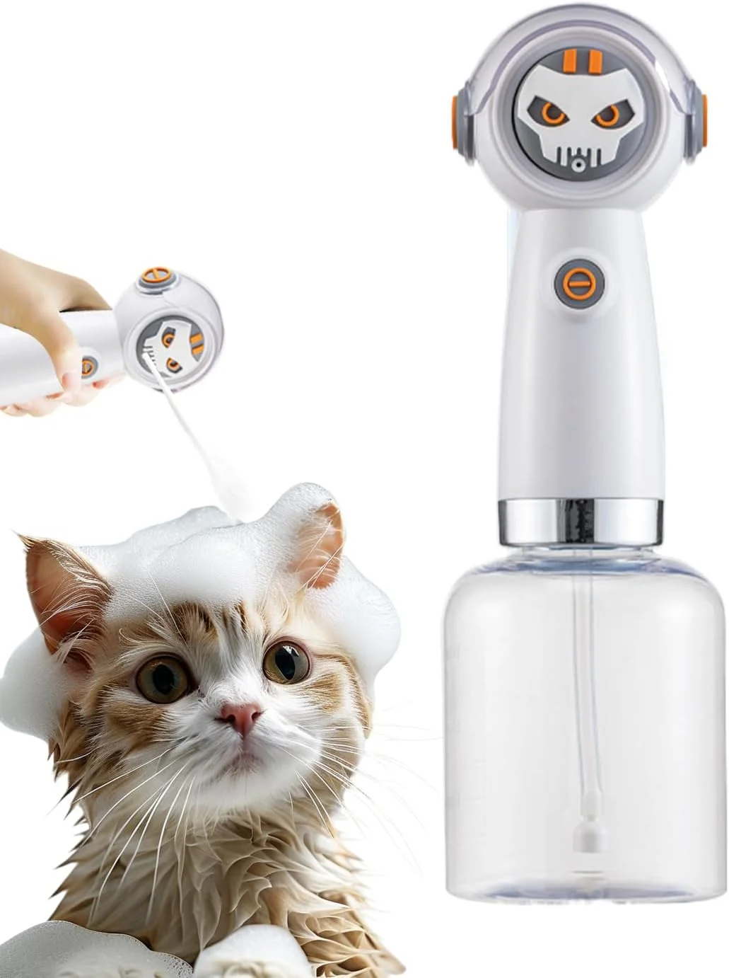 اسپری شامپو حیوانات خانگی | سر دوش خودرو - فوم ساز صابون بچه گربه شارژی - برای شستشو حمام آبگرم وان حمام خانگی گربه سگ حمام