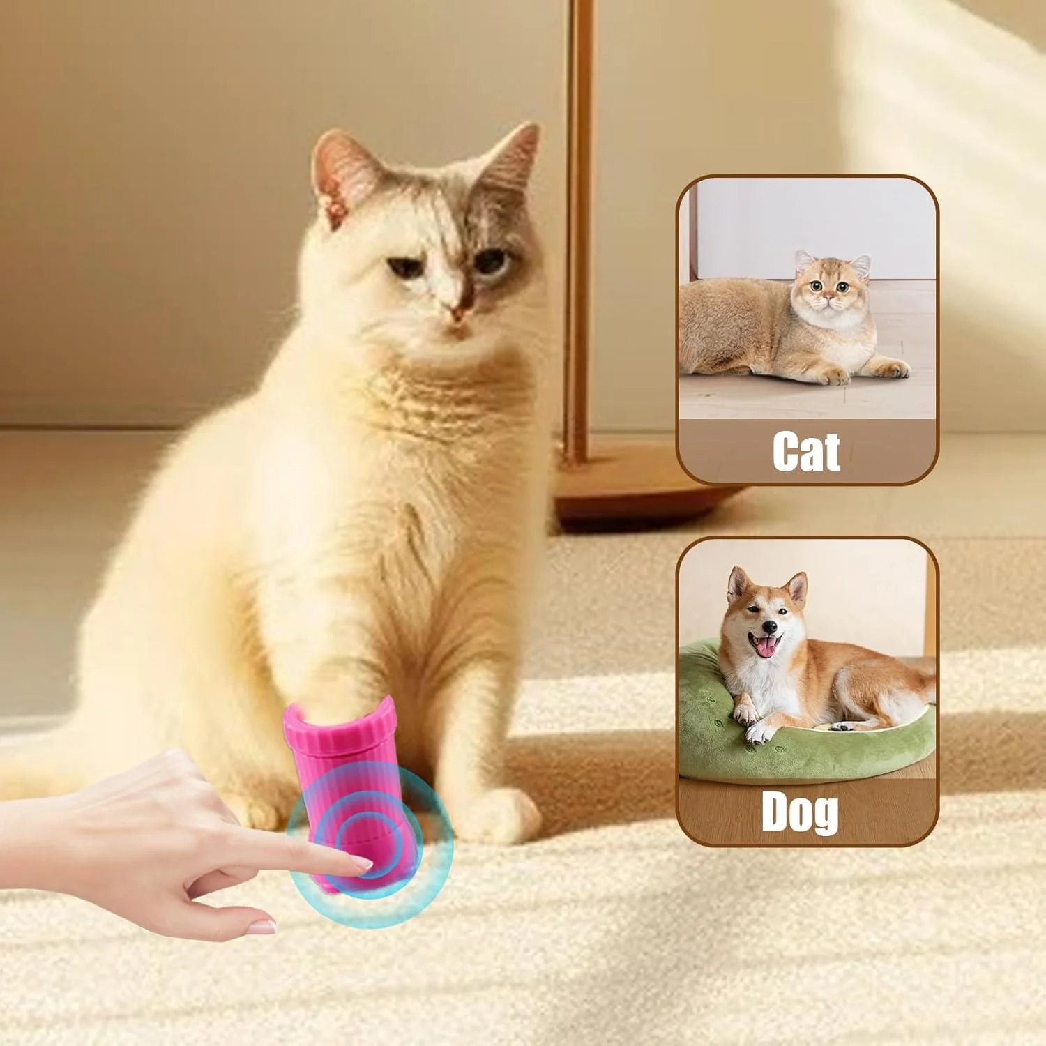 دستگاه شستشوی پنجه سگ - دستگاه شستشوی هوشمند حیوانات خانگی با شارژ USB - تمیز کننده اتوماتیک پنجه سگ | مناسب برای پیاده روی، مسافرت، توله سگ و بچه گربه