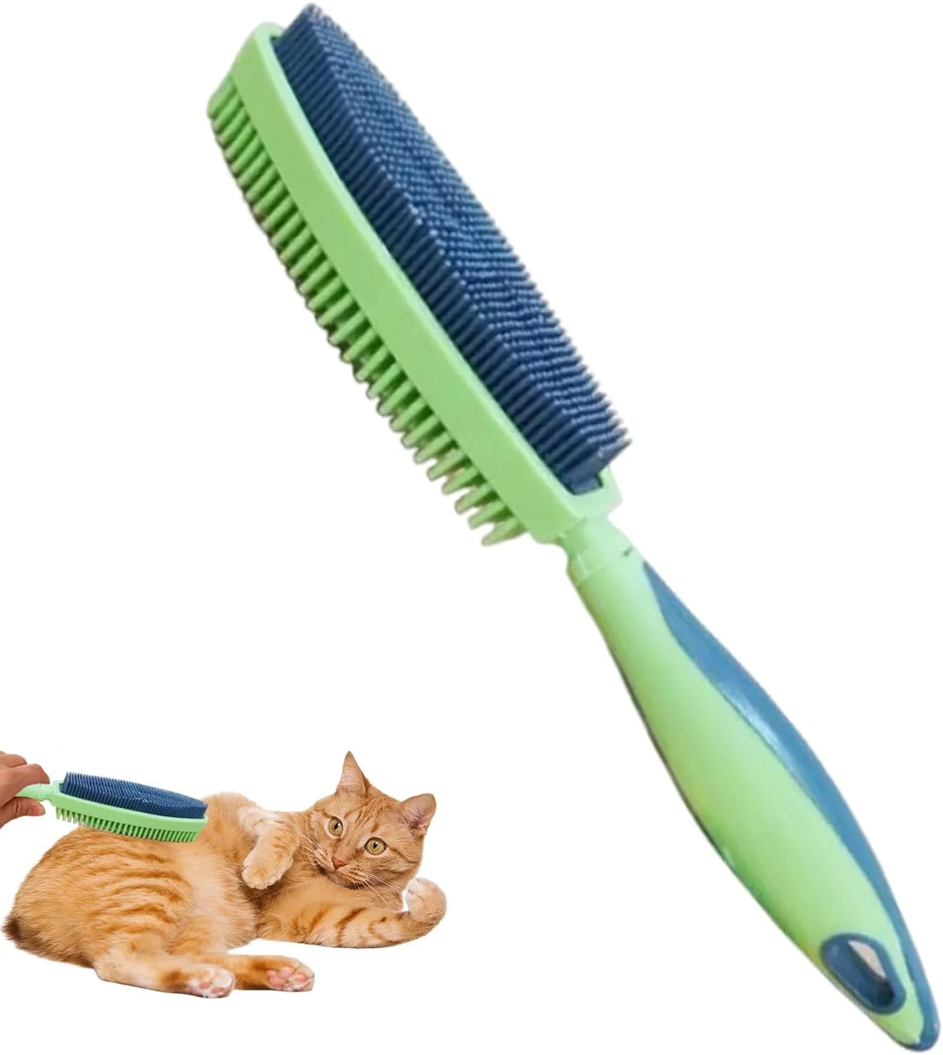 برس گربه، شانه دو طرفه حرفه ای، برس نظافت گربه - برای خرگوش، بچه گربه، توله سگ، ریزش مو، تمیز کردن، حمام و دوش حیوانات خانگی