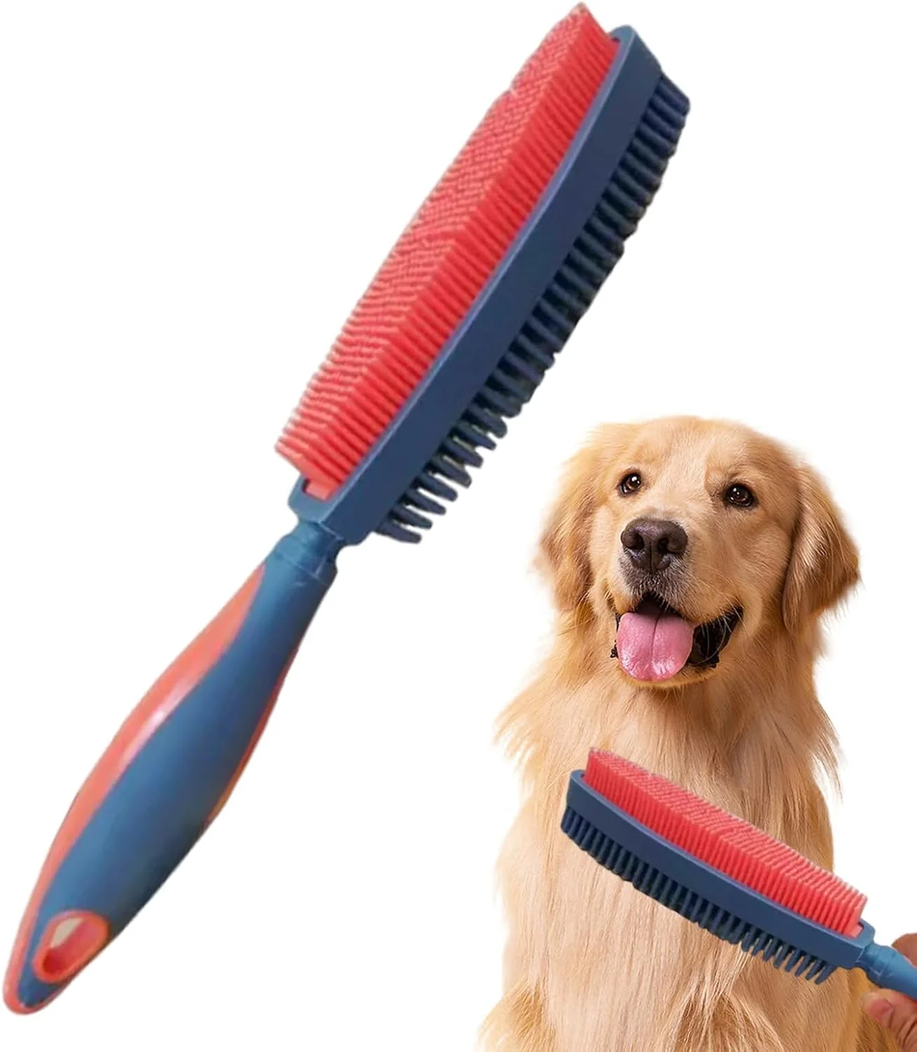 برس سگ برای ریزش مو - ابزار حرفه ای دو طرفه برای نظافت - برس حیوانات خانگی، برای تمیز کردن حمام و از بین بردن موهای زائد خرگوش، بچه گربه و توله سگ