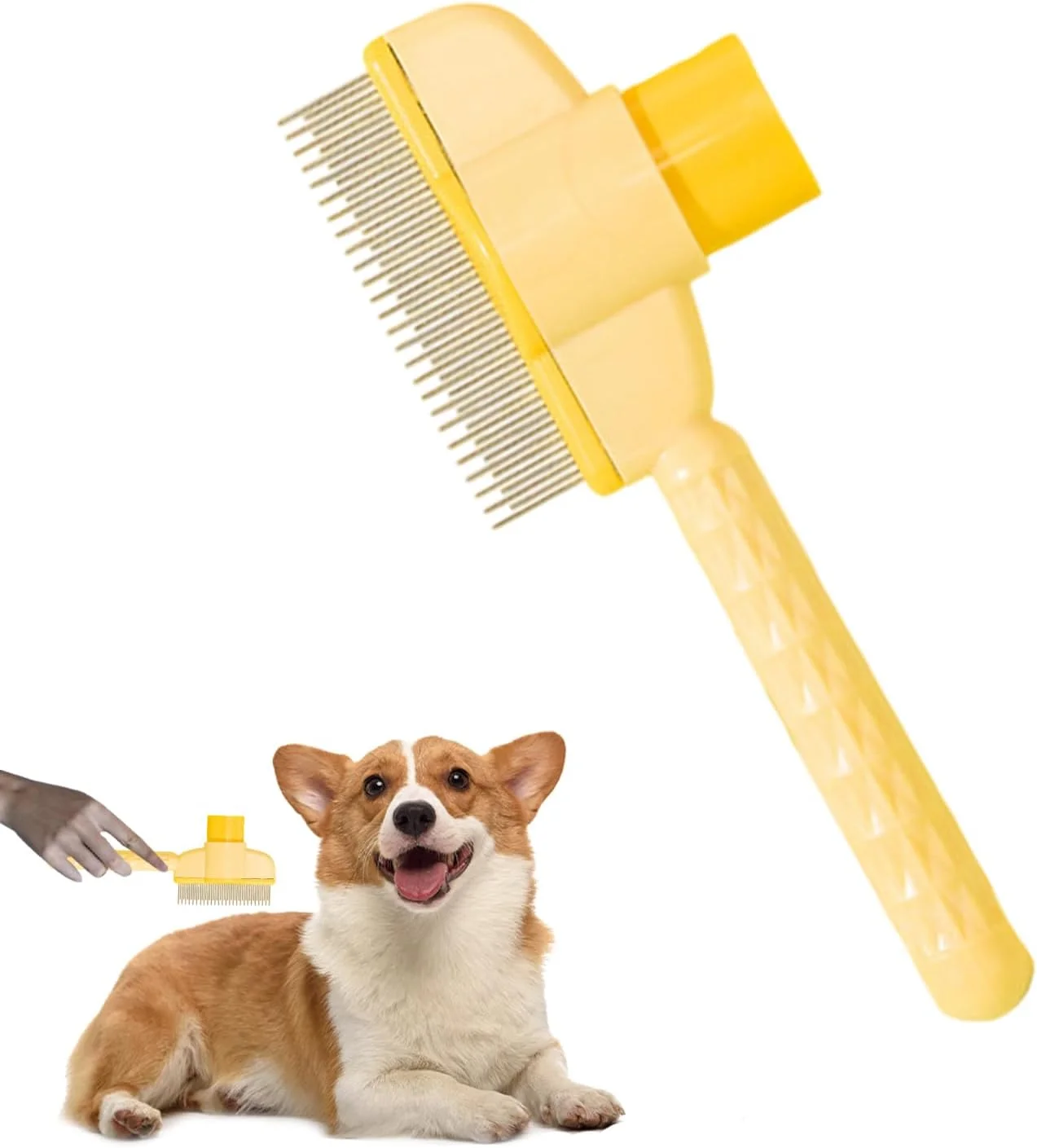 برس موی گربه، شانه تمیز کننده با دسته ارگونومیک - برس نظافت حیوانات خانگی | برای بچه گربه سگ مراقبت از پوشش حیوانات خانگی حمام تمیز کردن لایه زیرین از بین بردن گره