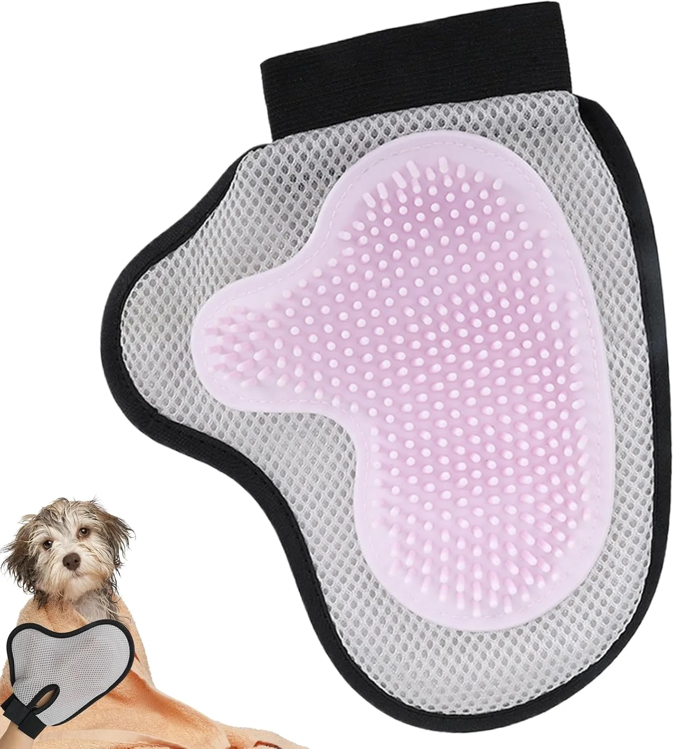 دستکش سگ برای حمام کردن - ابزار ماساژ و ریزش موی قابل استفاده مجدد - دستکش حذف موی حیوانات خانگی، برای دوش گرفتن توله سگ، بچه گربه، نژاد متوسط و بزرگ دستکش سگ برای حمام کردن - ابزار ماساژ و ریزش موی قابل استفاده مجدد - دستکش حذف موی حیوانات خانگی، برای دوش گرفتن توله سگ، بچه گربه، نژاد متوسط و بزرگ