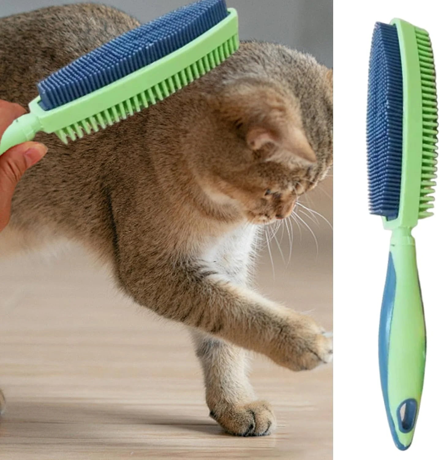 برس موی گربه - ابزار حرفه ای دو طرفه برای نظافت | برس نظافت گربه، برای تمیز کردن موهای حیوانات خانگی، خرگوش، بچه گربه، توله سگ، حمام و دوش برس موی گربه - ابزار حرفه ای دو طرفه برای نظافت | برس نظافت گربه، برای تمیز کردن موهای حیوانات خانگی، خرگوش، بچه گربه، توله سگ، حمام و دوش