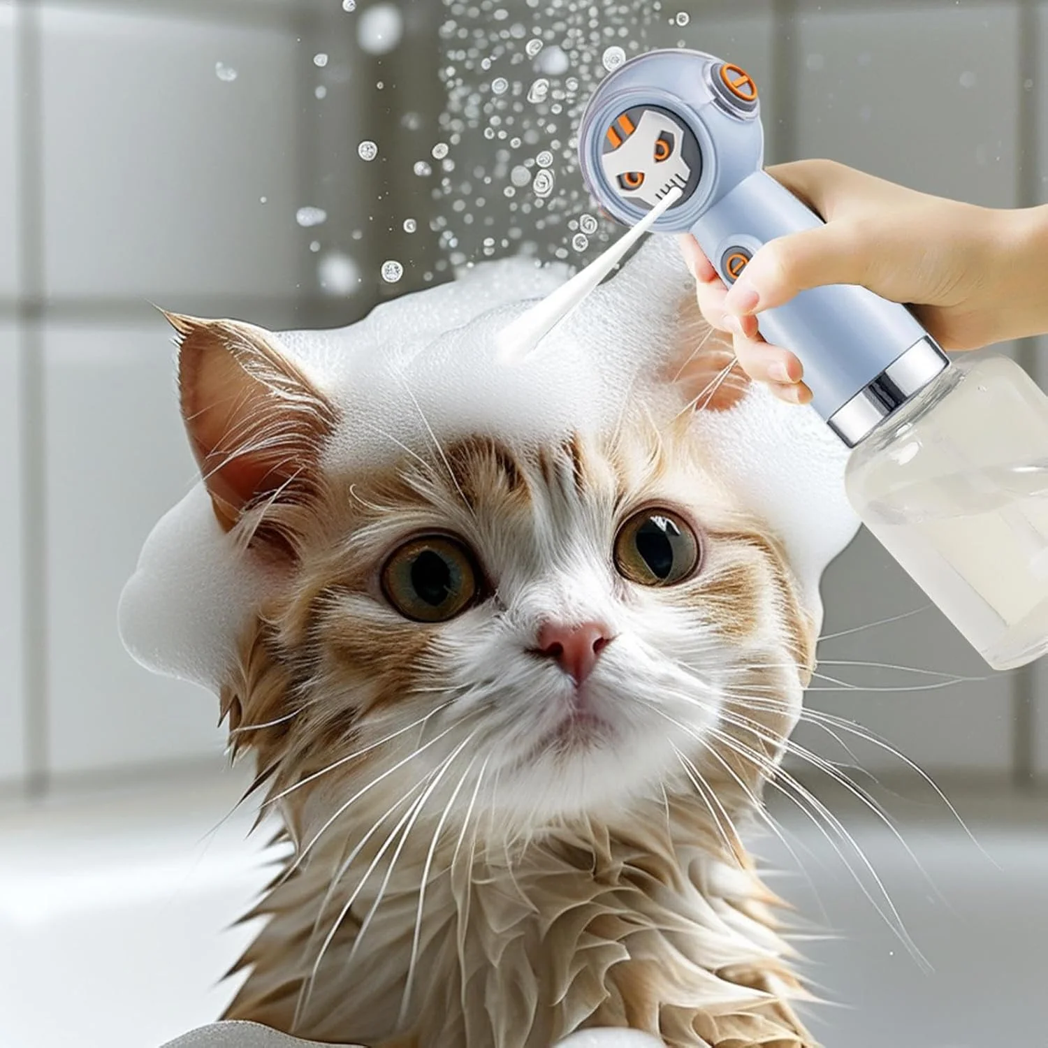 پخش کننده شامپو سگ - سر دوش برقی - پخش کننده فوم حمام گربه | برای شستشو حمام آبگرم دوش وان خانگی گربه سگ حمام پخش کننده شامپو سگ - سر دوش برقی - پخش کننده فوم حمام گربه | برای شستشو حمام آبگرم دوش وان خانگی گربه سگ حمام