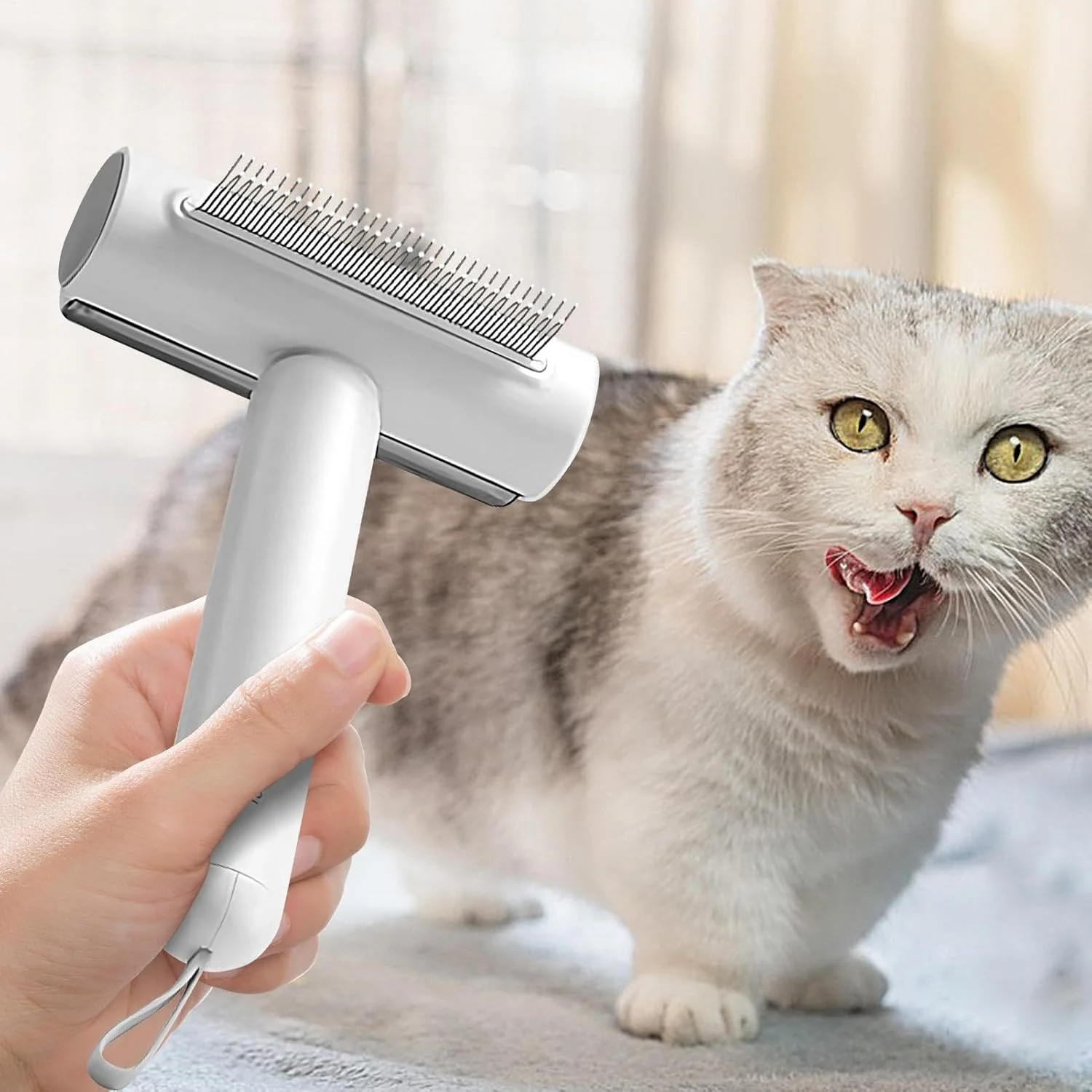 شانه سگ، برس ریزش مو سگ همراه با موگیر، ابزار گره باز کن استیل برای بچه گربه ها، توله سگ ها و حیوانات بزرگ متوسط شانه سگ، برس ریزش مو سگ همراه با موگیر، ابزار گره باز کن استیل برای بچه گربه ها، توله سگ ها و حیوانات بزرگ متوسط