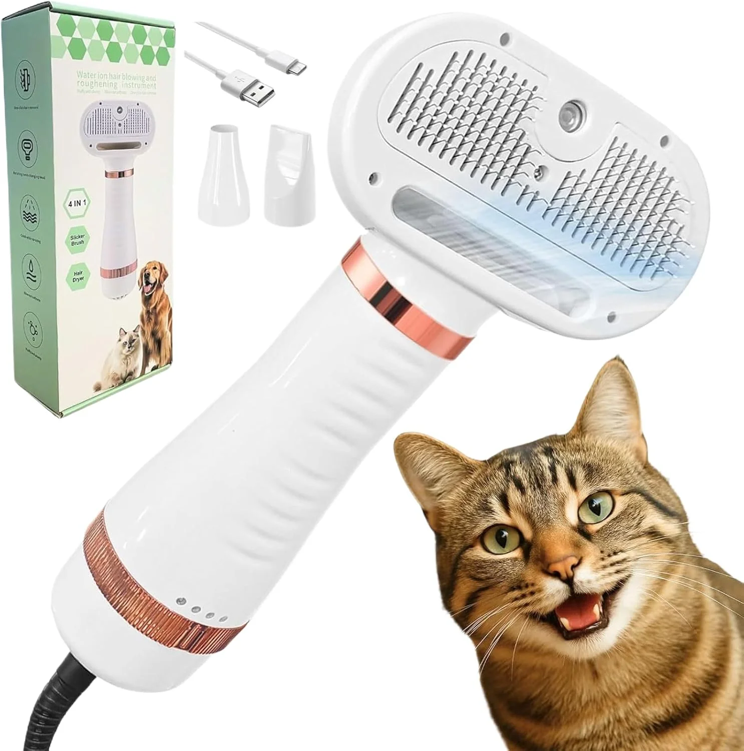 سشوار موی حیوانات خانگی، سشوار قابل حمل برای سگ و گربه - دستگاه خشک کن مو کم صدا برای توله سگ گربه سالن سگ خانگی مسافرتی قابل حمل