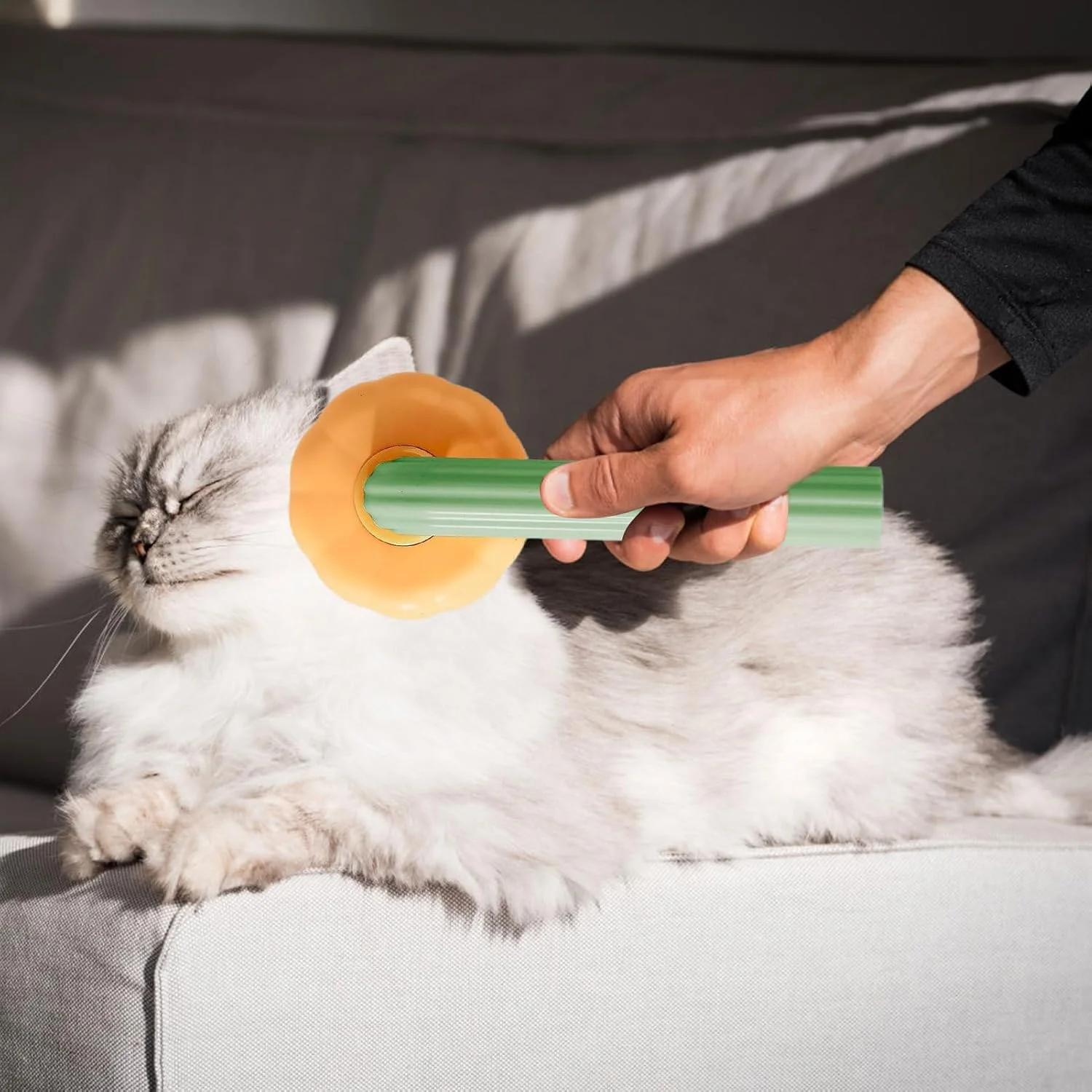 برس گربه، شانه برس موی حیوانات خانگی برای سگ ها - ابزار شانه ماساژ خود تمیز شونده با طراحی به شکل کدو تنبل برای حمام، شستشو، مراقبت از حیوانات خانگی در خانه
