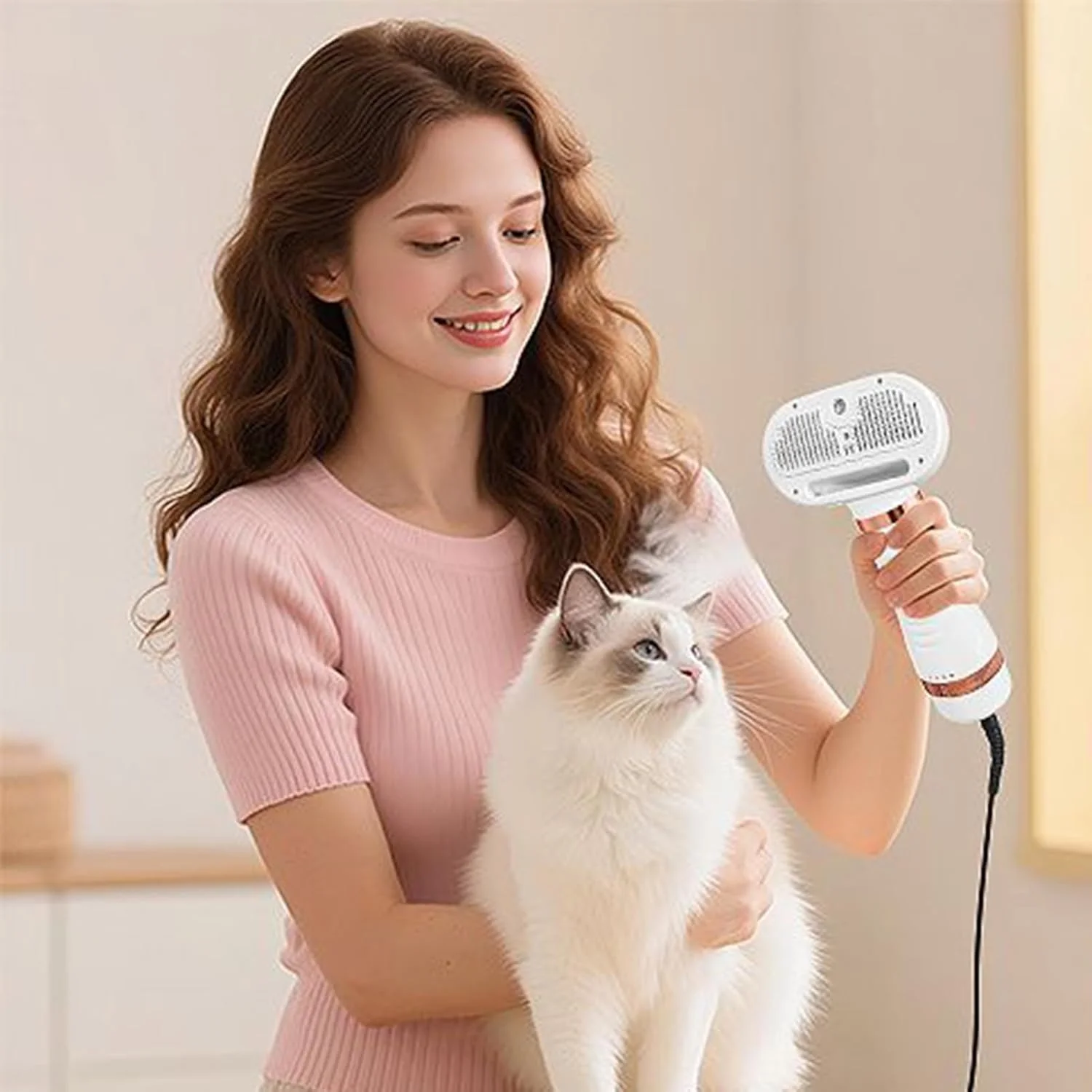 سشوار حیوانات خانگی | سشوار سبک وزن سگ برای نظافت حیوانات خانگی | تنظیمات قابل تنظیم ابزار کم صدا برای توله سگ ها گربه سالن مسافرتی خانگی